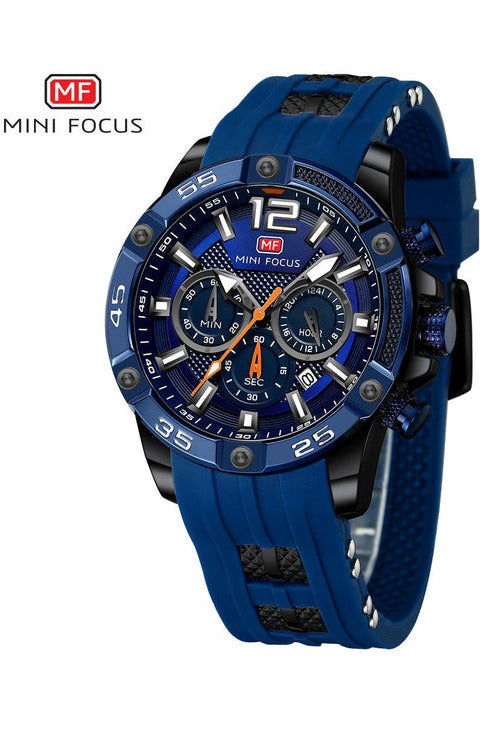 Buy Mini Focus Blue SIlicone Blue Dial Quartz Watch for Gents- MF0349G-06 in Pakistan