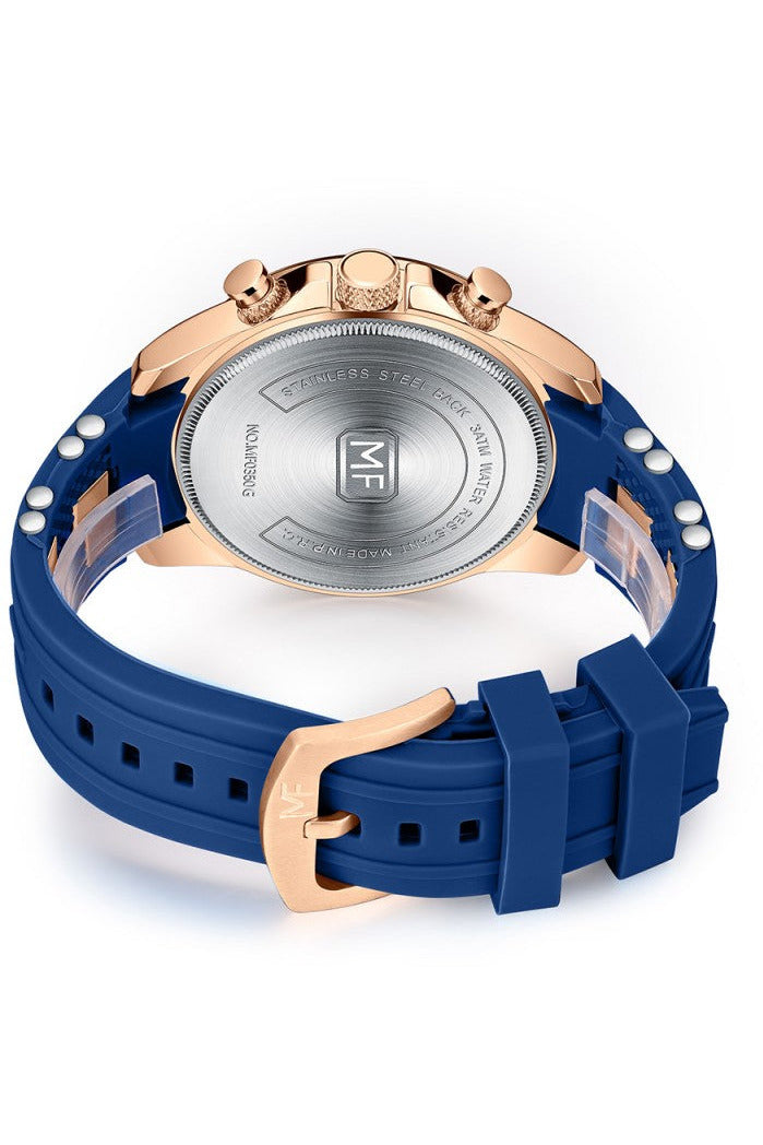 Buy Mini Focus Blue SIlicone Blue Dial Quartz Watch for Gents- MF0350G-02 in Pakistan