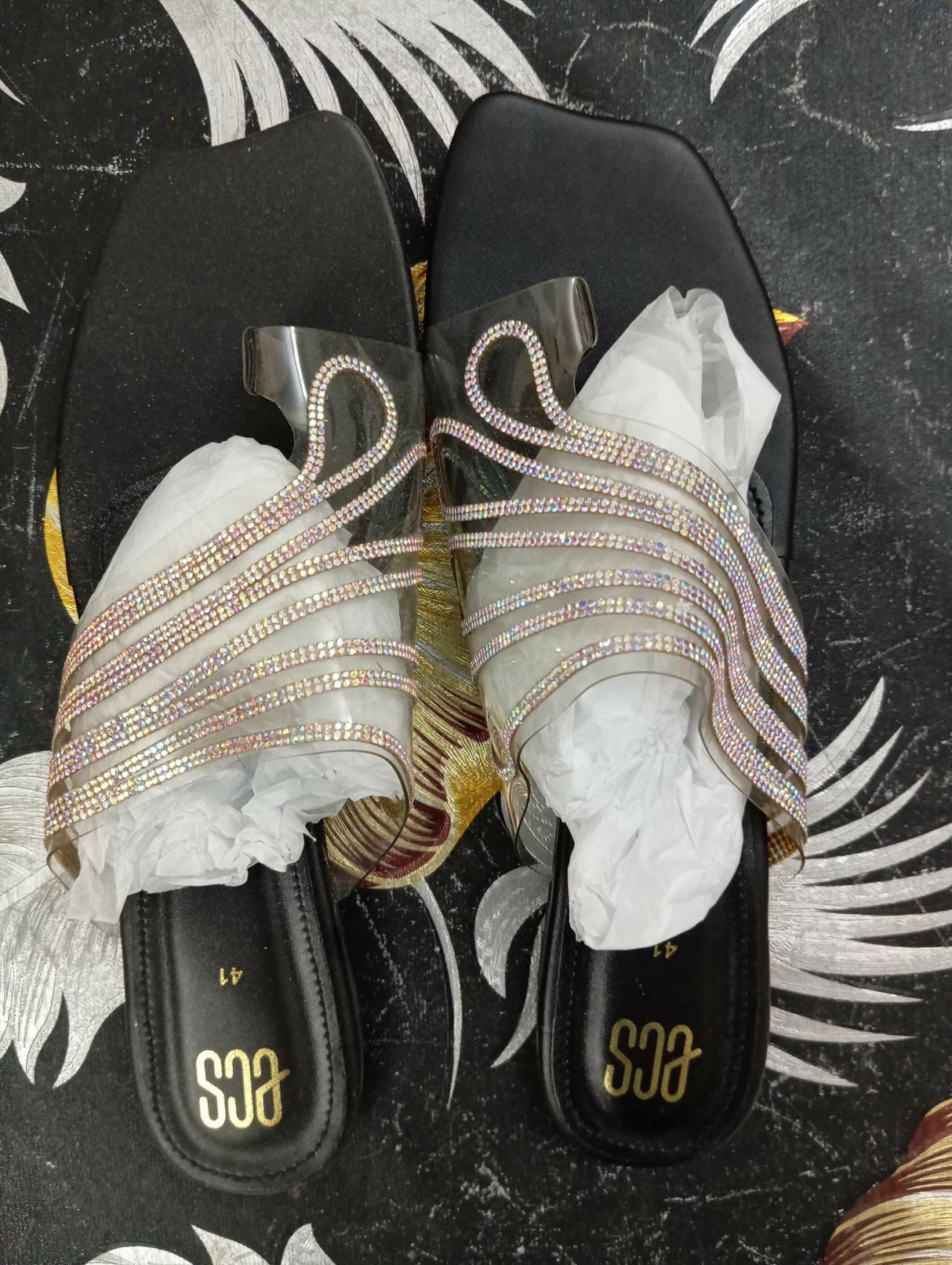 ECS | Women Shoes | Sandals & Flats | Size: 41 | Golden | Brand New