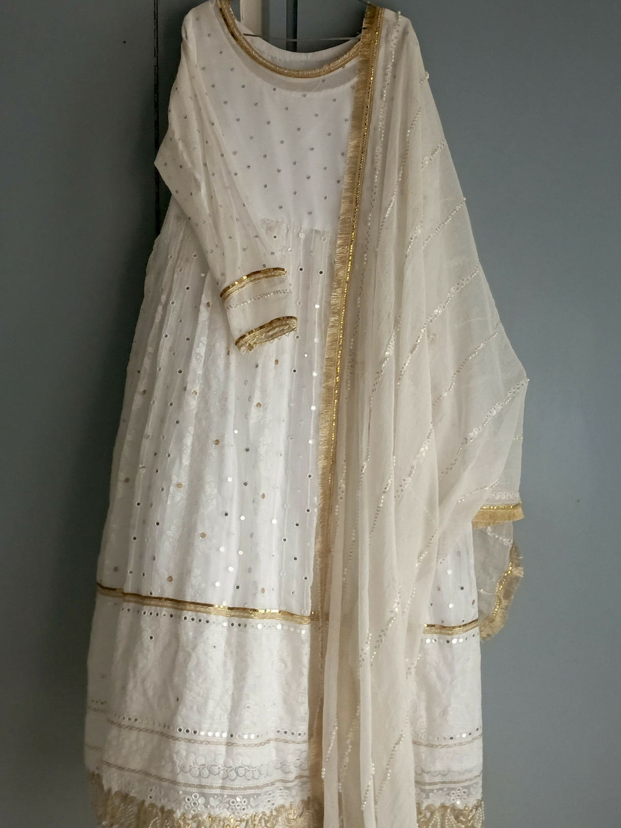 Fancy White Frock | Women Frocks & Maxis | Medium | Preloved