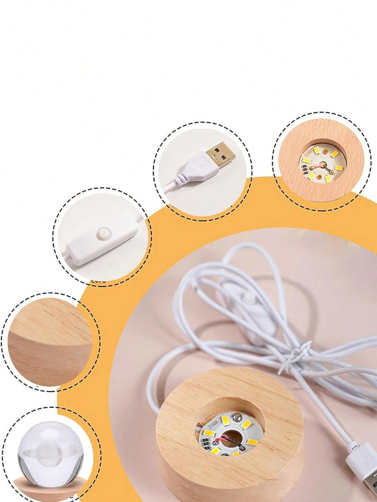 Buy SHEIN 3D Crystal Ball Solar System Led Night Light in Pakistan
