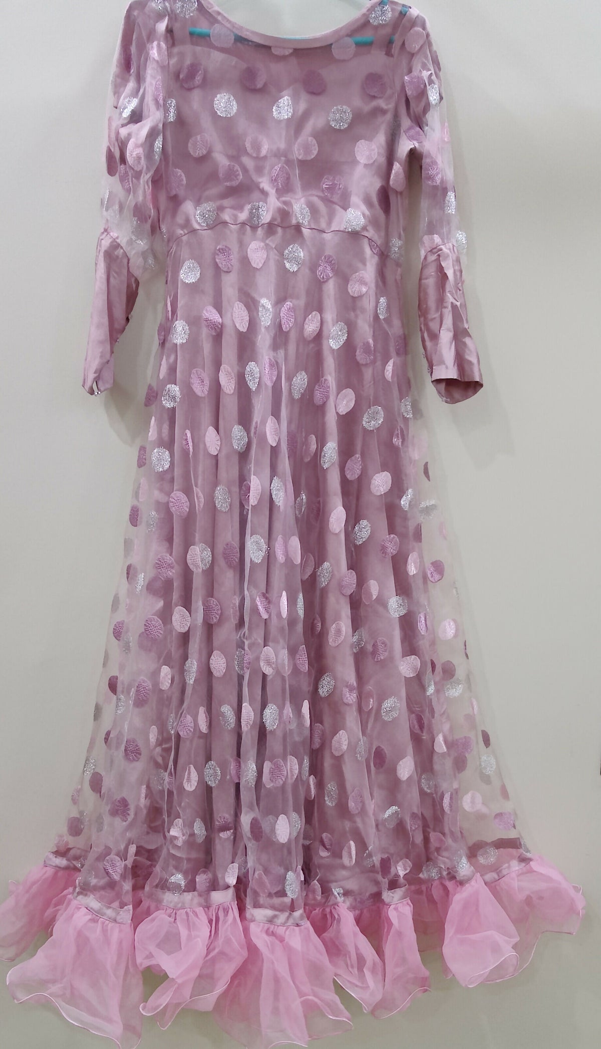 Long Maxi With Frill | Women Frocks & Maxis | Pink | Medium | Worn Once