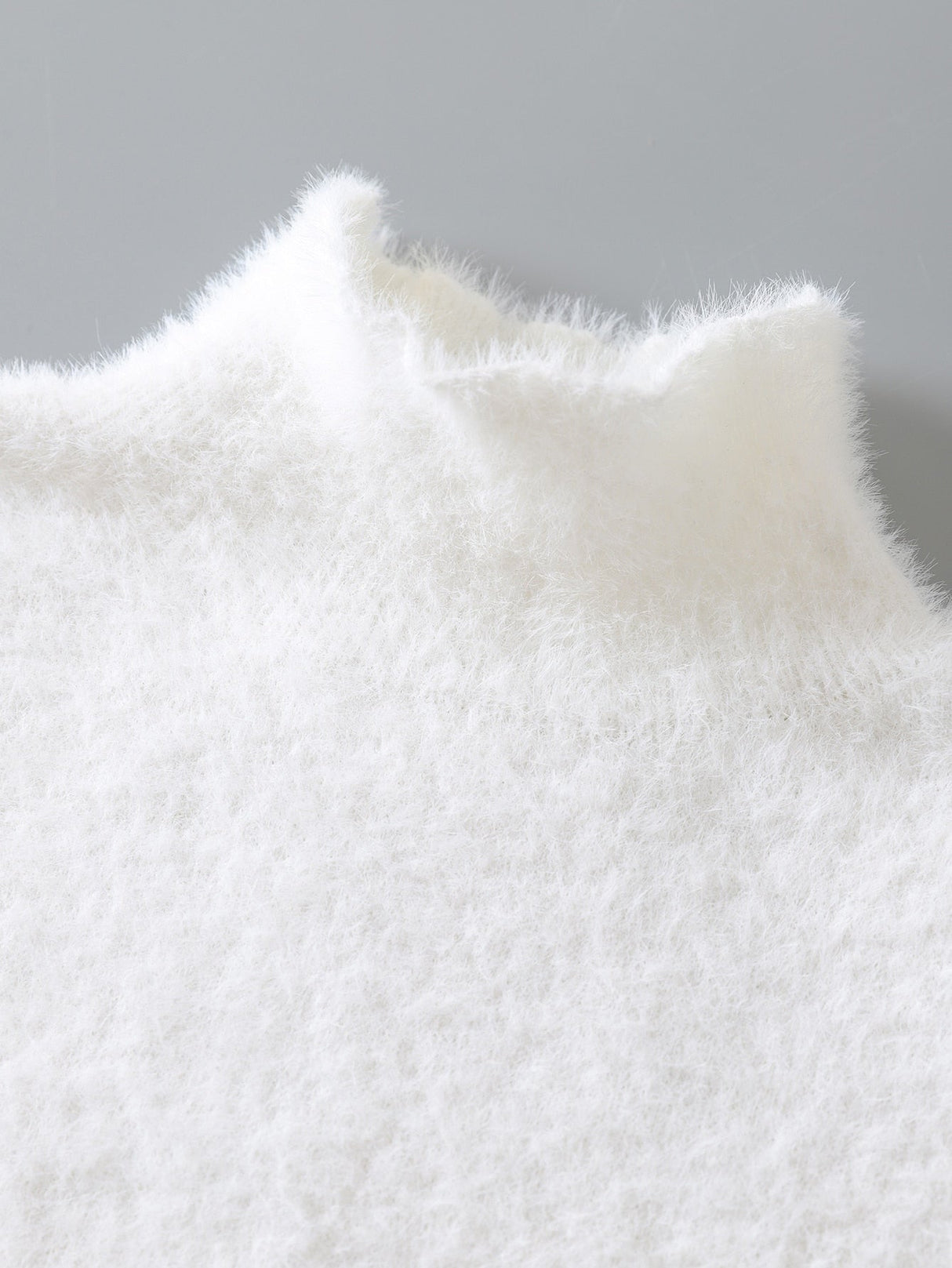 Buy SHEIN Mock Neck Fuzzy Knit Top in Pakistan