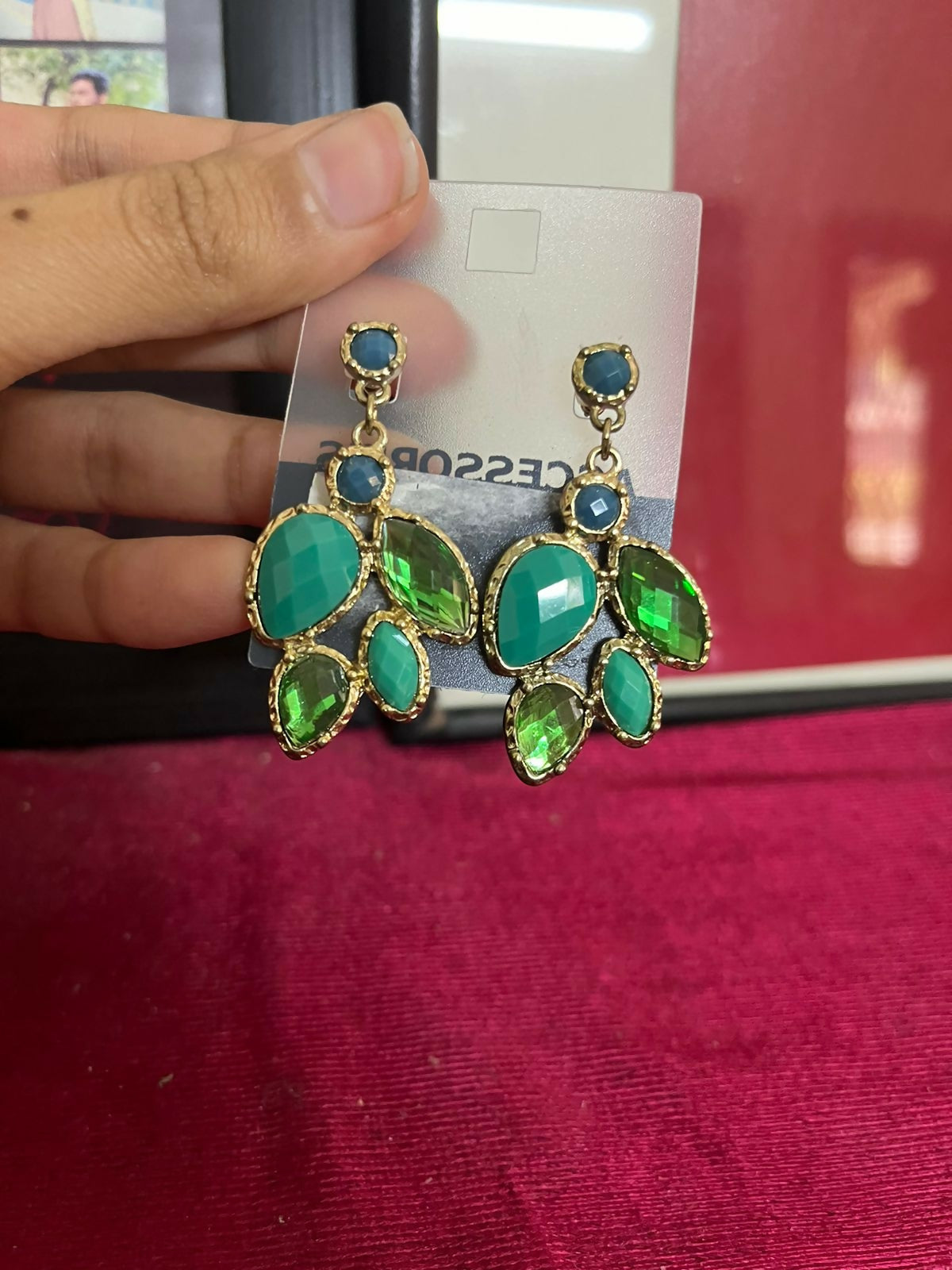 Imported from USA | Green Blue Premium Earrings | Women Jewelry | New
