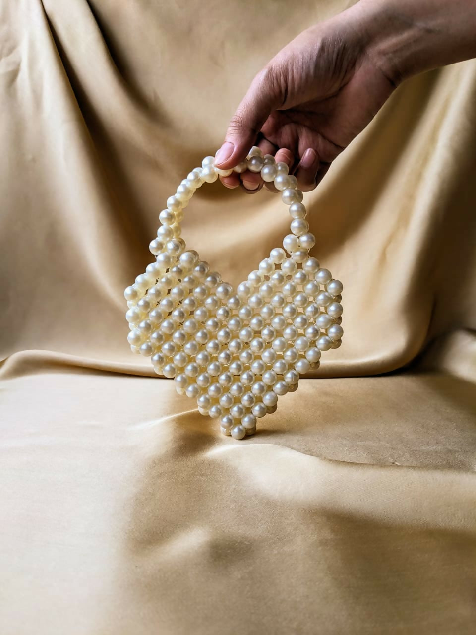 Mini Heart Pearl Beaded Bag | Brand New | Pearls Bag