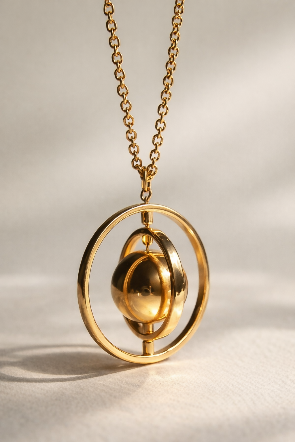 Rotating Gold Orb Pendant Necklace | Women Jewellery & Accessories | One Size | New