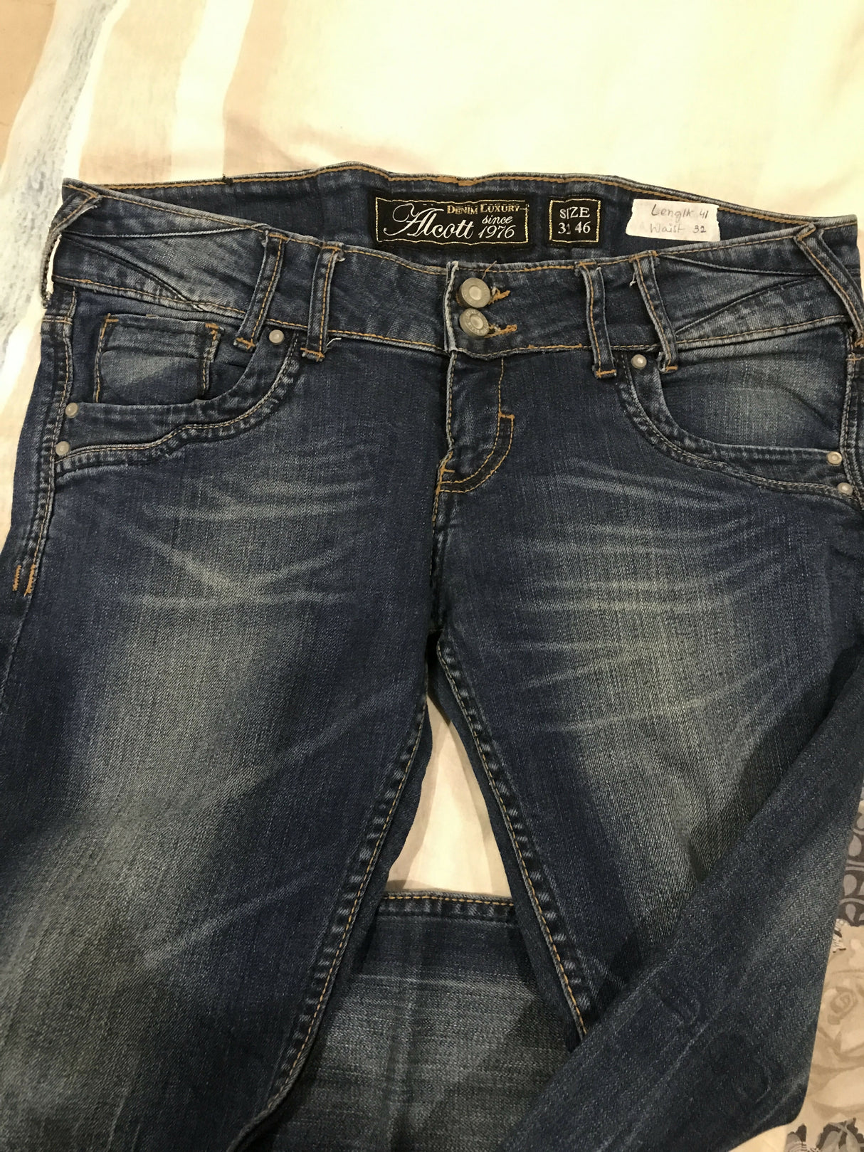 Denim Pants | Dark Blue | Women Bottoms & Pants | Size: 32 to 34 | New