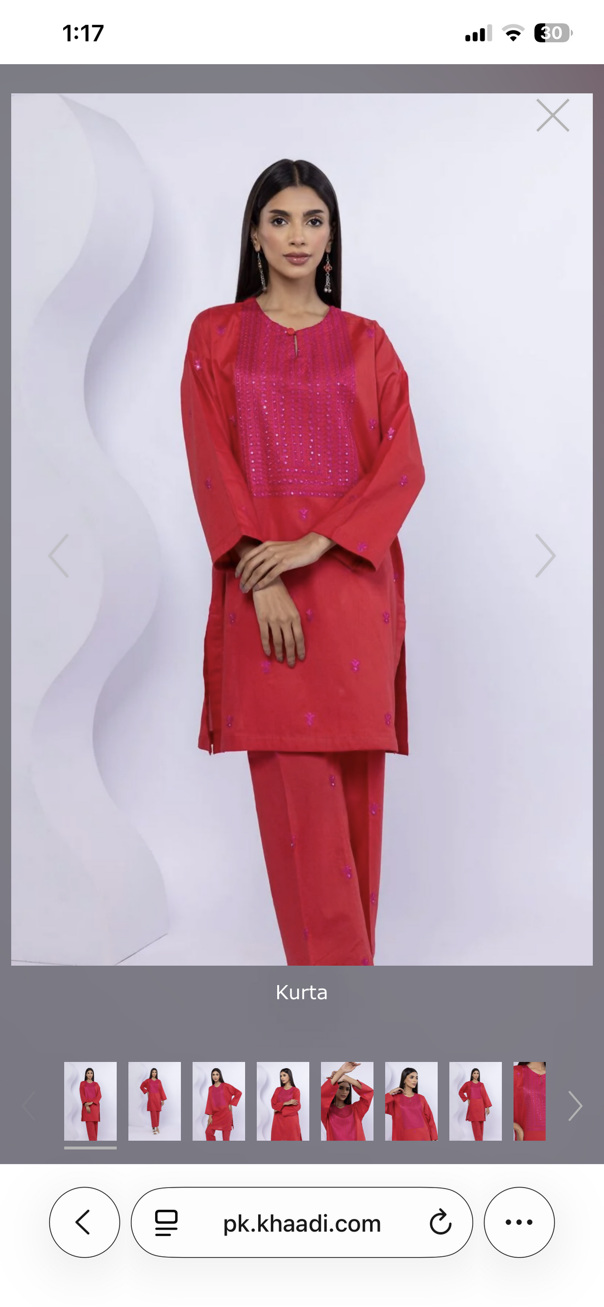 Khaadi 2 Pcs | Women Branded Kurta | Large | Worn Once