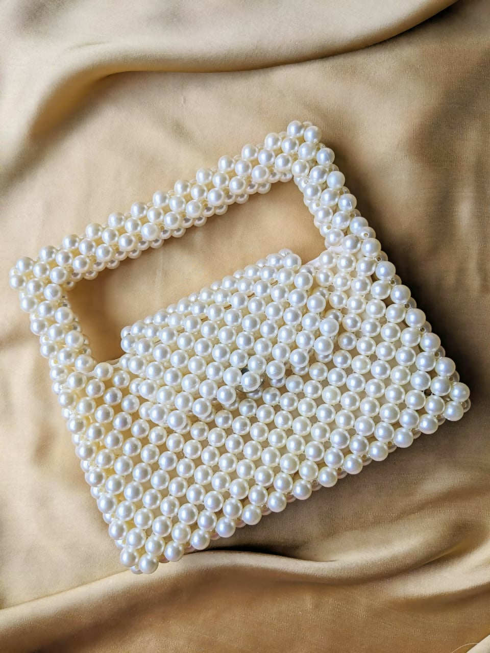 Square Pearls Beaded Bag | Women Bags | Size : 8x8 | New