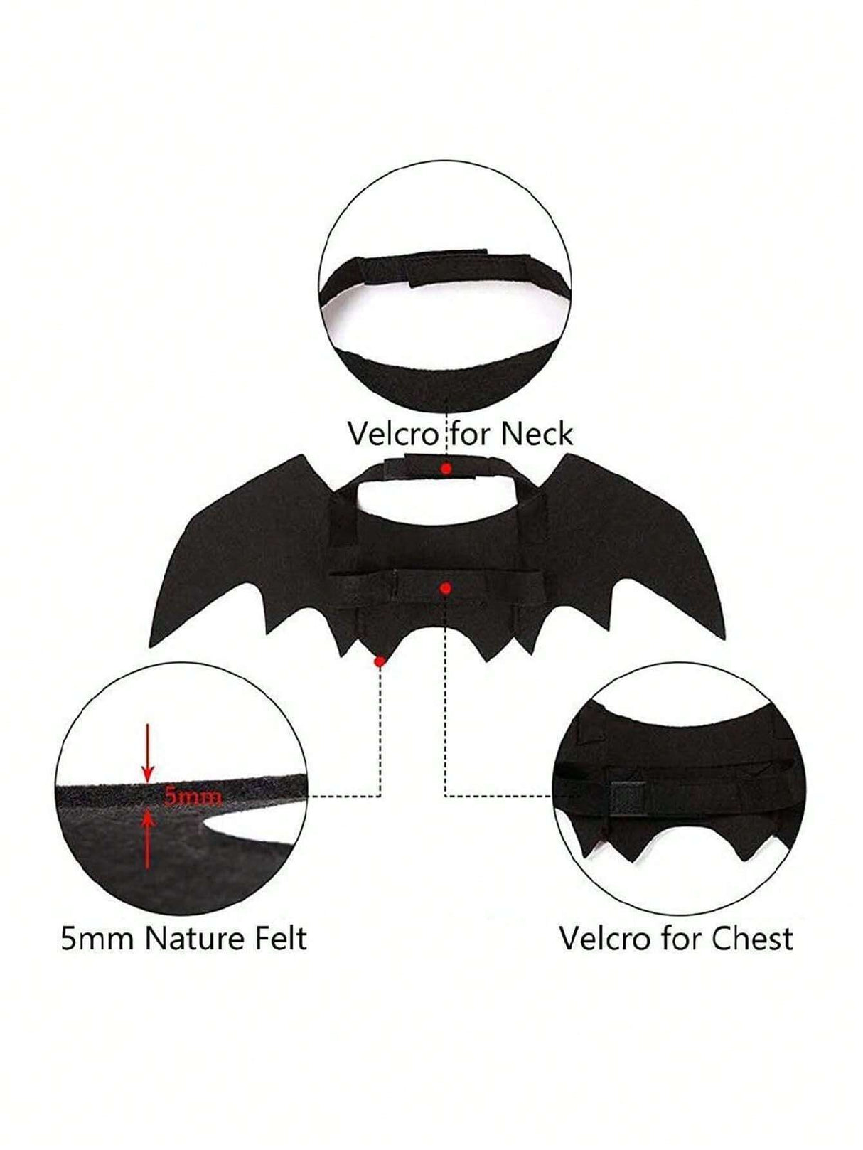Buy SHEIN Pet Costume Bat Wings For Dogs And Cats, Black Color, Cool Halloween Bat Transformation Outfit in Pakistan