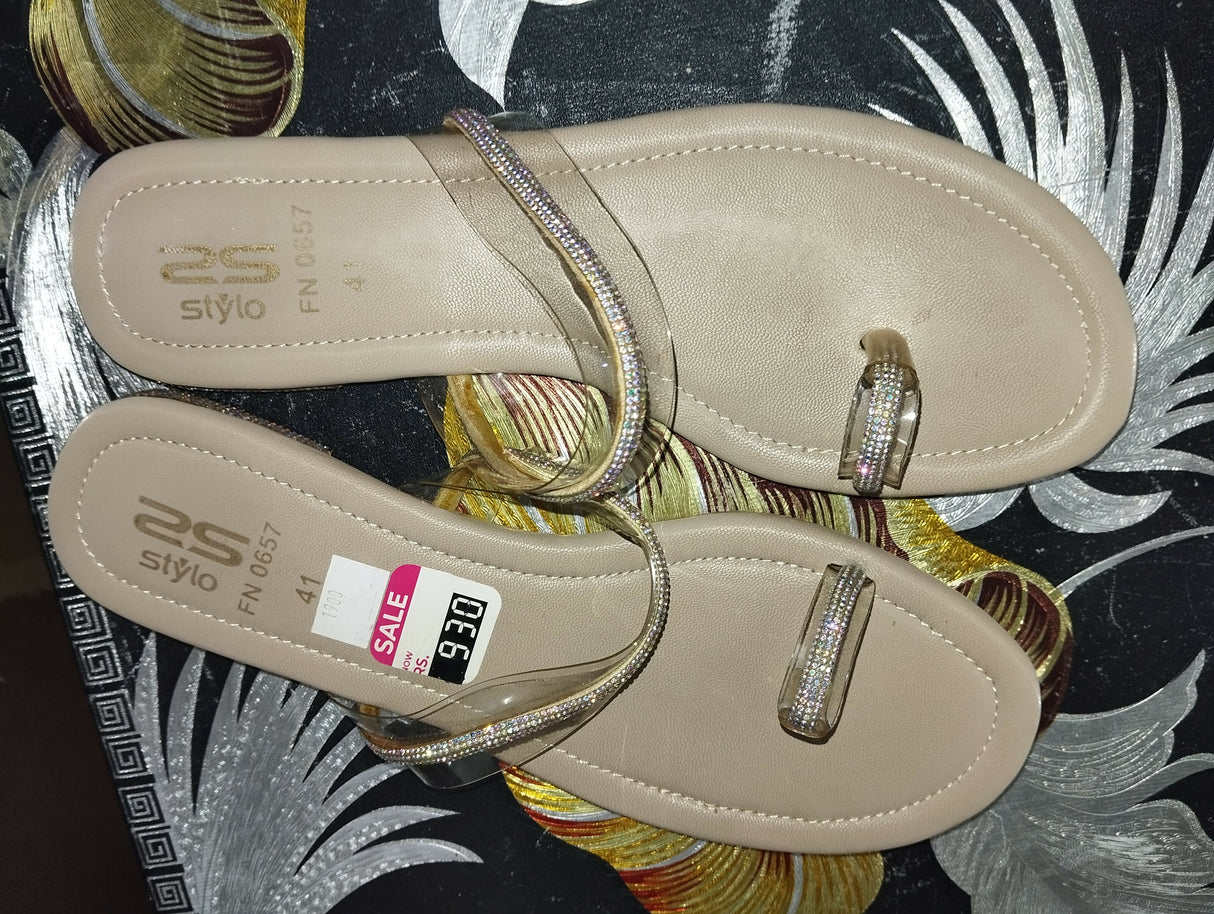 Stylo | Embellished Chappal | Sandals & Flats | Size:41 | Brand New