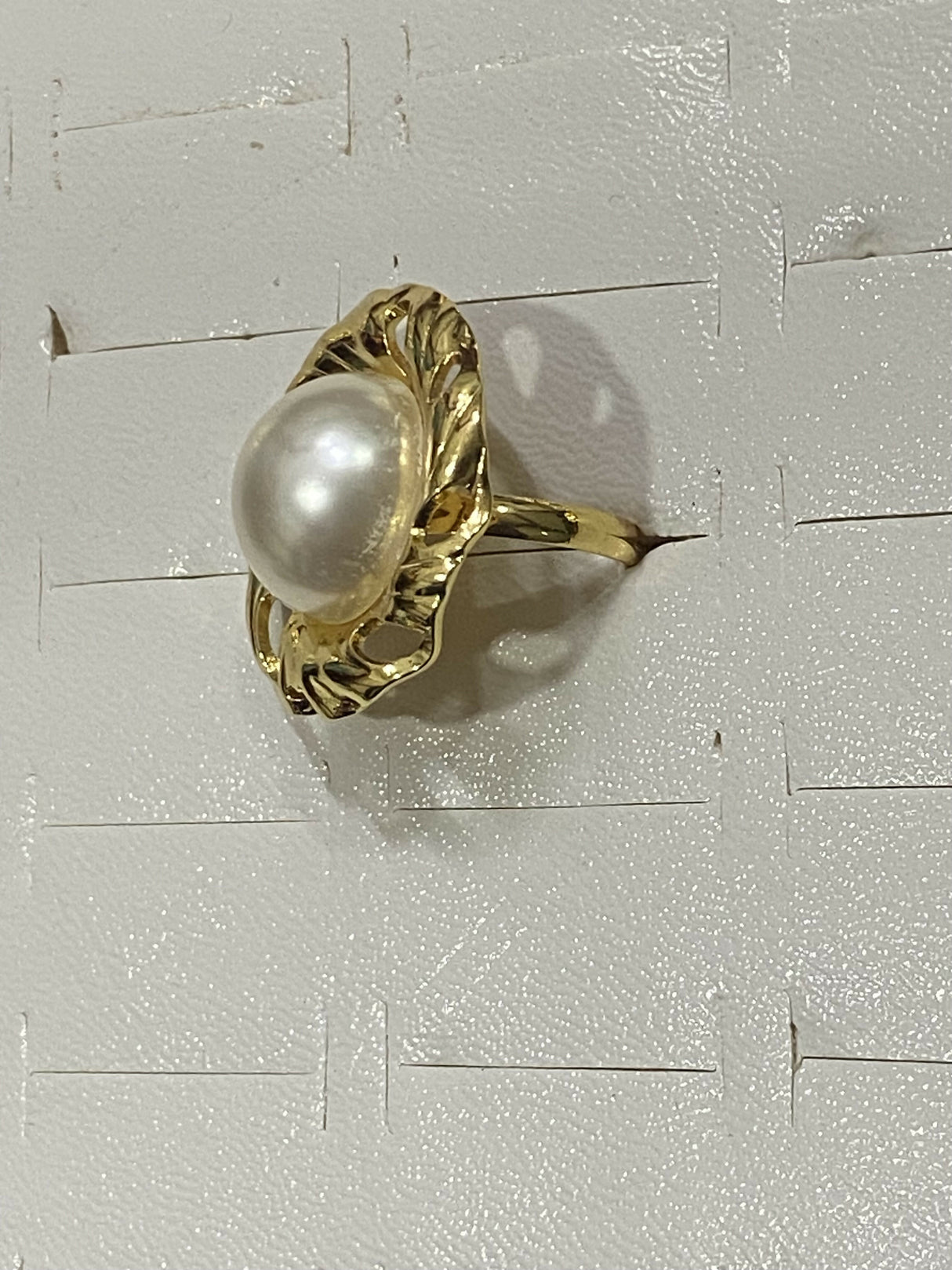 Trendy Stainless Steel Round with Pearl Ring | Women Jewelry | Rings | Brand New