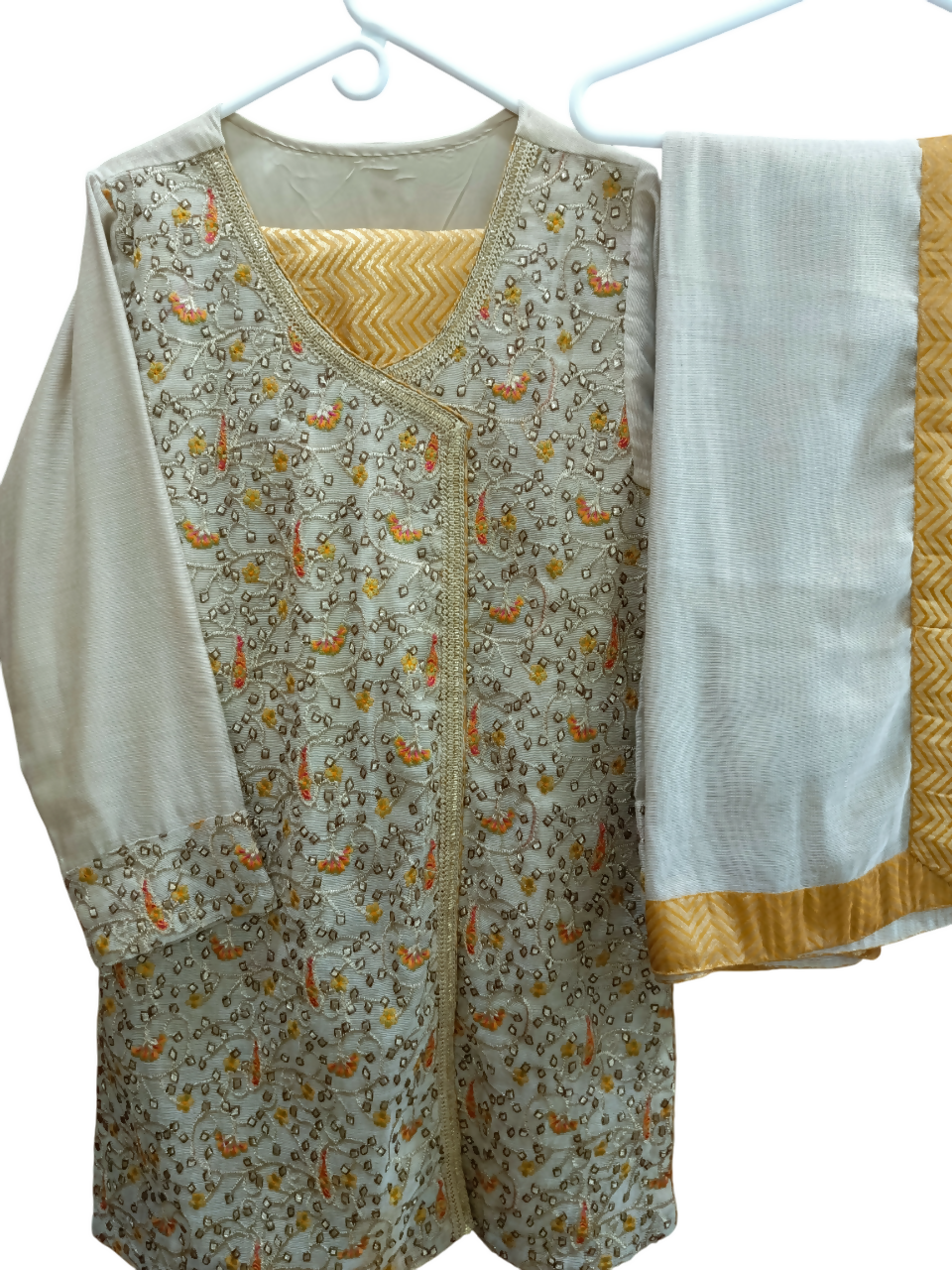 Fancy Cotton Net Dress | Women Locally Made Kurta | Medium to Large | Worn Once