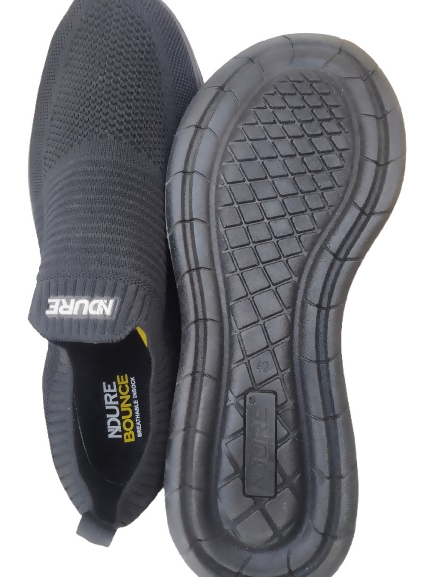 NDURE | Men's Minimalist Monochrome Black Sneakers | SKU:M-SN-TRN-0005 | Men Shoes | Size: 42 | Brand New