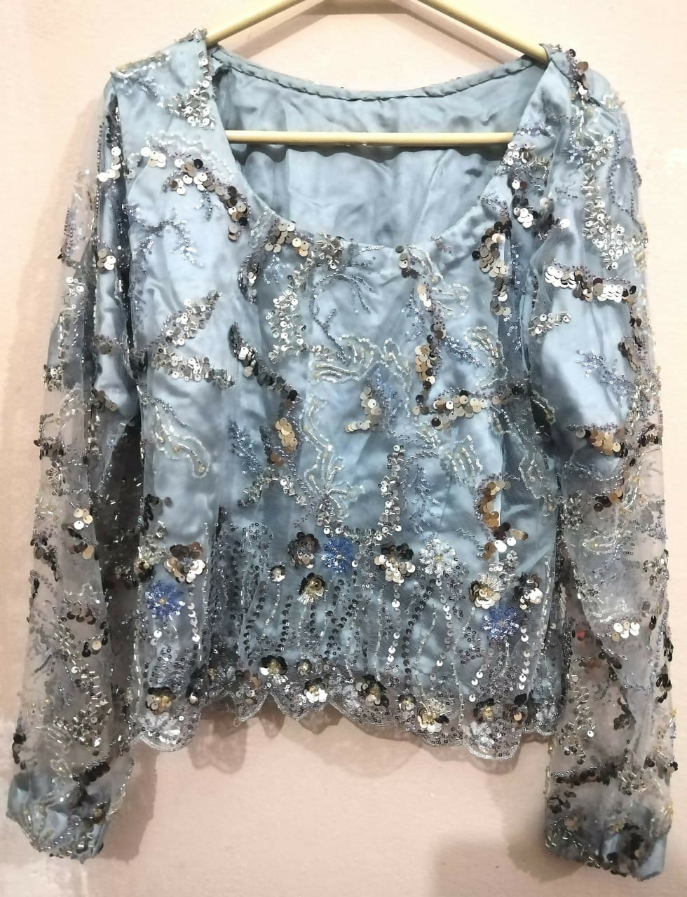 Ice Blue Saree | Women Locally Made Formals | Small | Worn Once