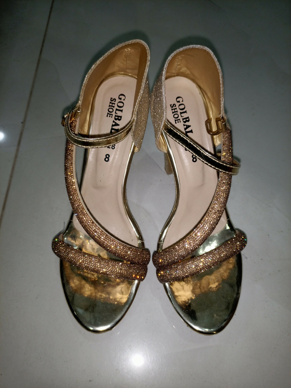 Golden Fancy Heels | Women Shoes | Heels |Size:8 | Worn Once
