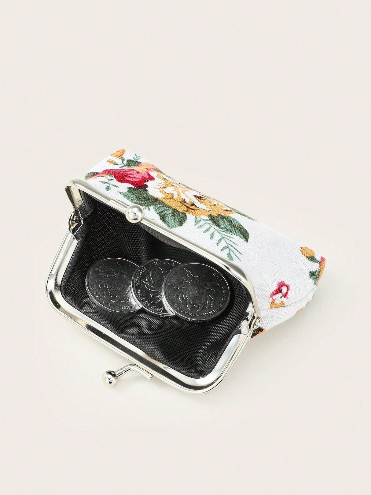 Buy SHEIN Rose Canvas Short Wallet 1 Clutch Fabric Women'S Floral Coin Purse Card Holder in Pakistan