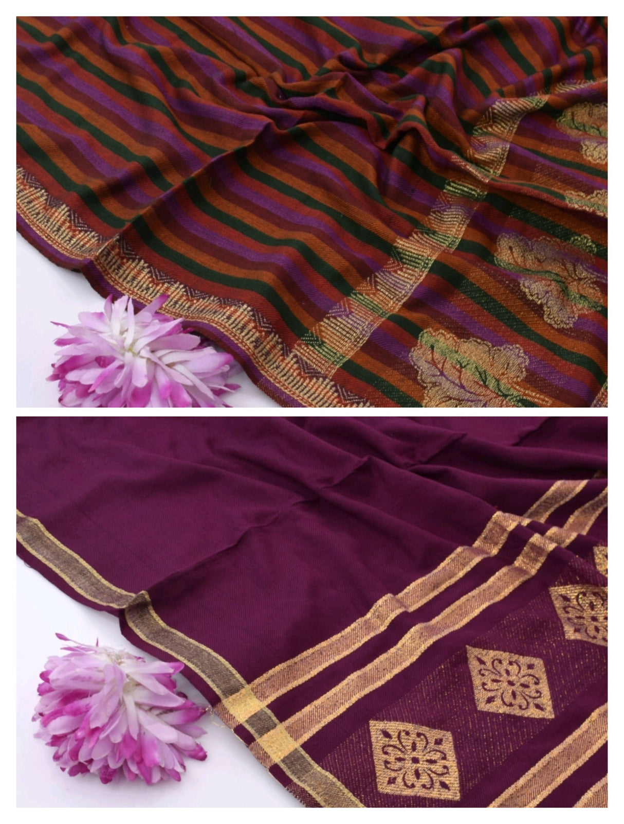 Pack of 2 Shawls | Pashmina Wool ShawlS | Women Sweaters & Jackets | Size: 2.5 x 1.25 Yards | New