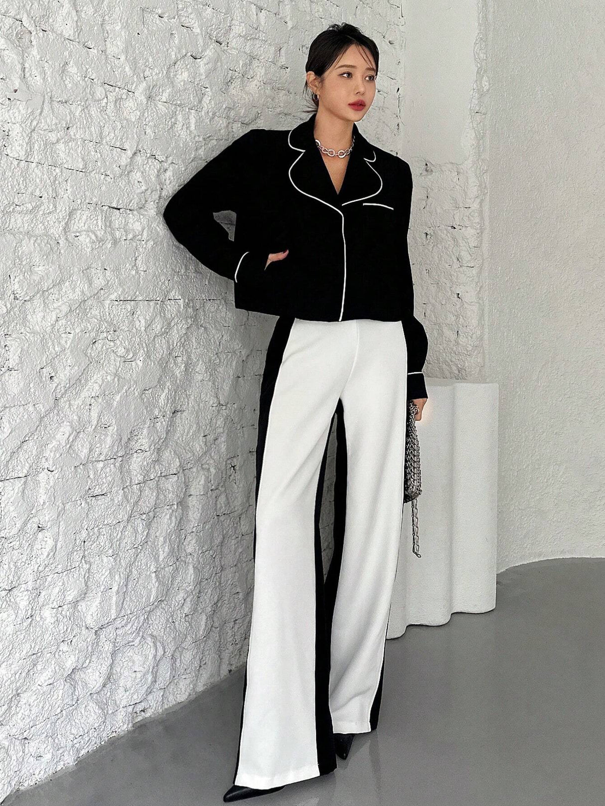 Buy SHEIN Neu Two Tone Wide Leg Pants in Pakistan