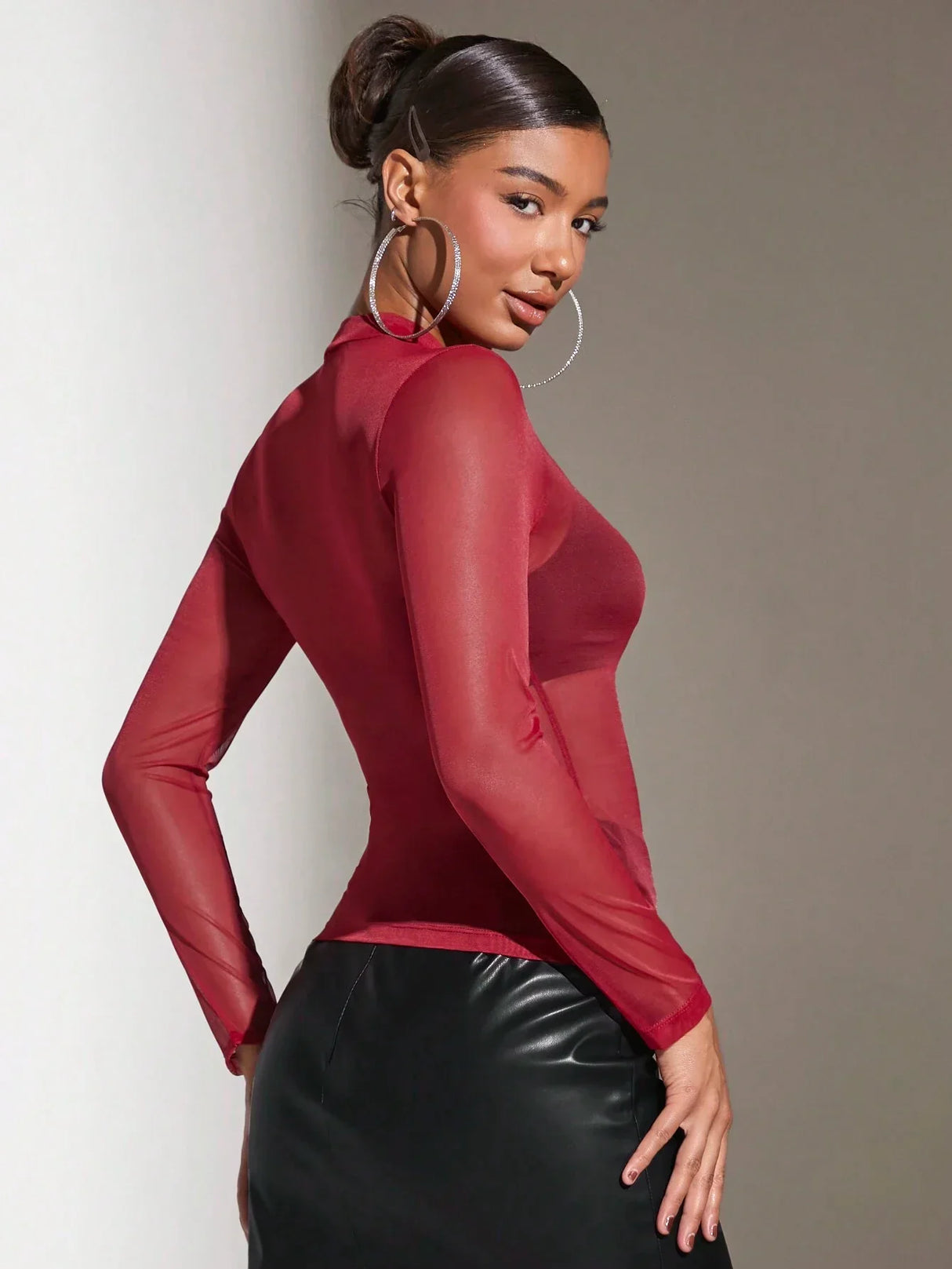 Buy SHEIN BAE Women's Sheer Mesh Top in Pakistan