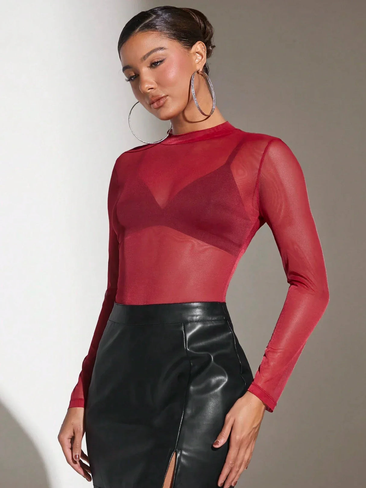 Buy SHEIN BAE Women's Sheer Mesh Top in Pakistan
