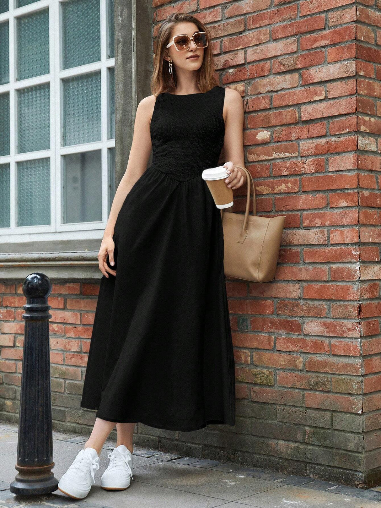 Buy SHEIN BIZwear Women's Sleeveless Waist Cinched Dress in Pakistan