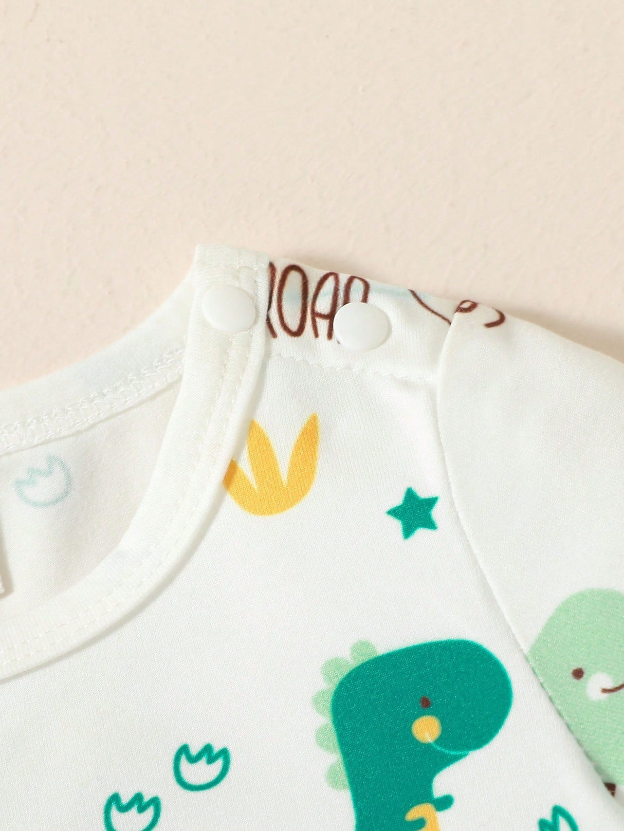 Buy SHEIN Baby Boy Cartoon Dinosaur Print Tee & Striped Overall Romper in Pakistan