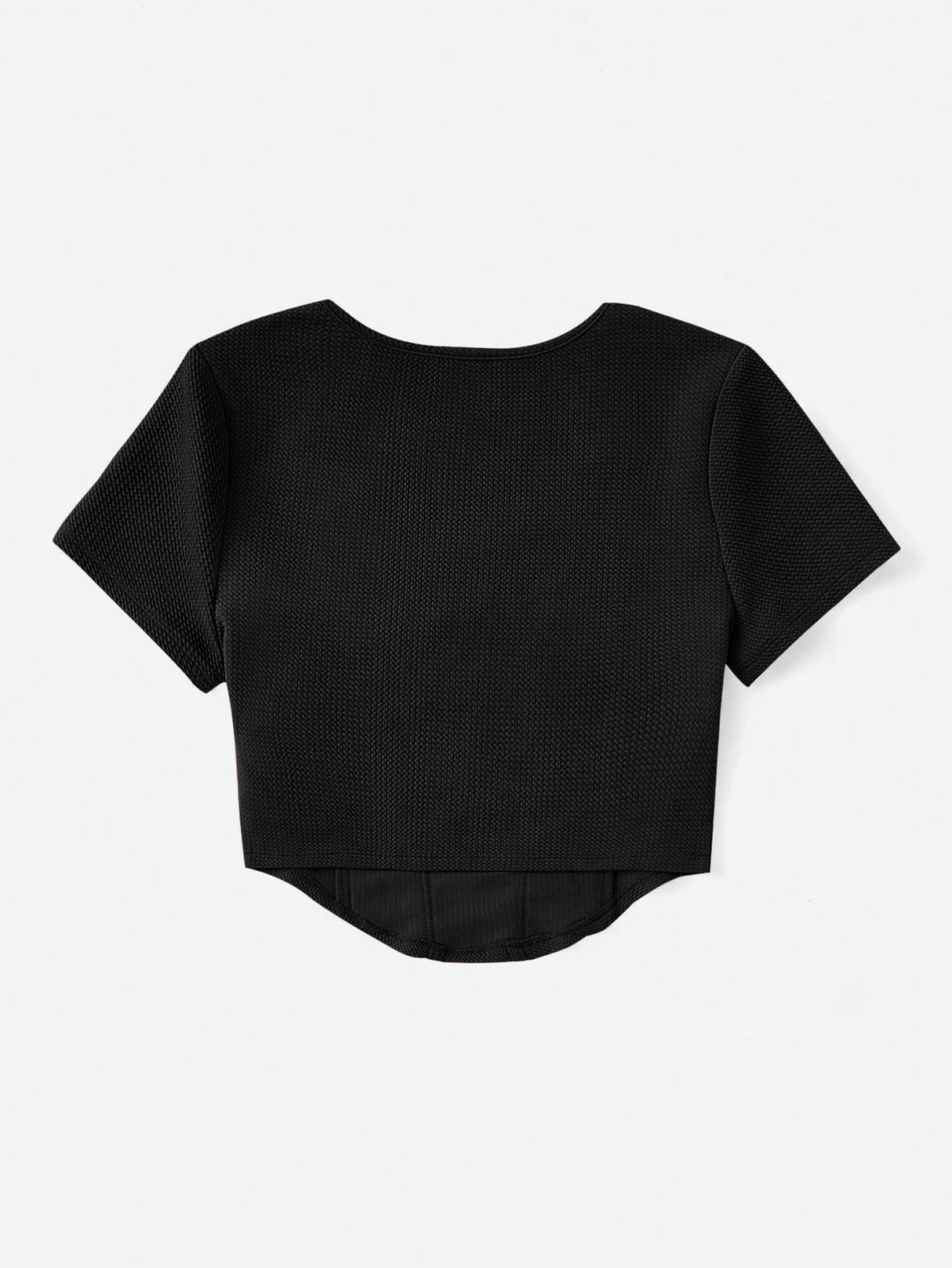 Buy SHEIN EZwear Square Neck Seam Detail Bandana Hem Tee in Pakistan