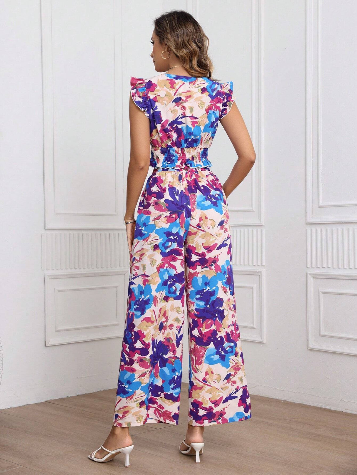 Buy SHEIN Frenchy Women's Flowers Printed Casual 2pcs/Set in Pakistan