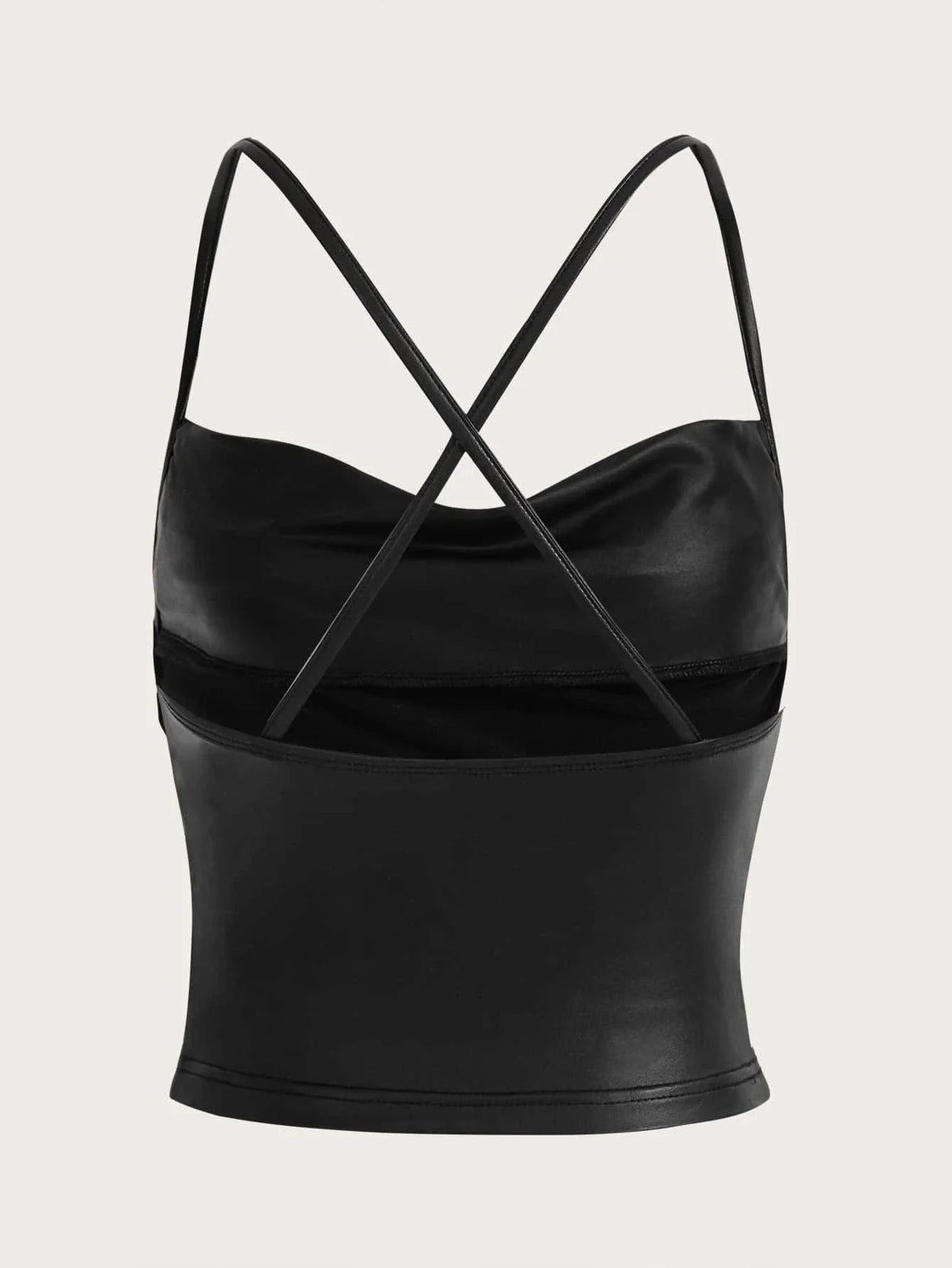 Buy SHEIN ICON Draped Front Crisscross Backless PU Leather Cami Going Out Tops in Pakistan