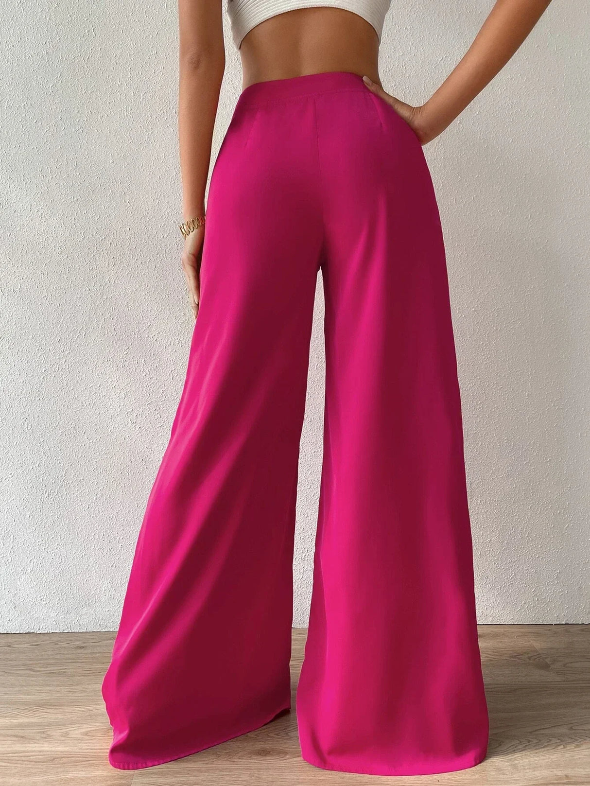 Buy SHEIN Priv̩ High Waist Wide Leg Pants in Pakistan