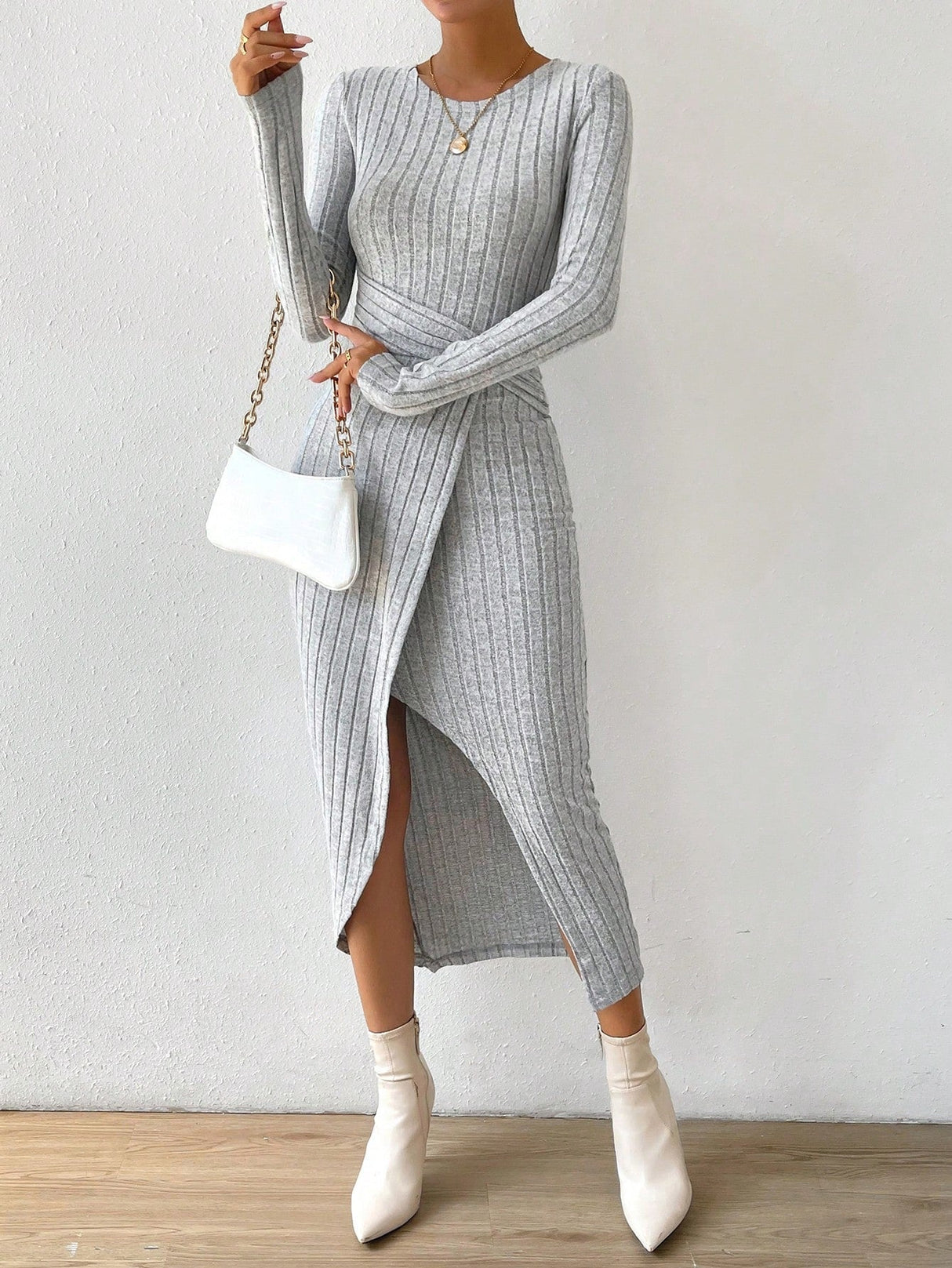 Buy SHEIN Priv̩ Women's Side Slit Twisted Knot Dress in Pakistan