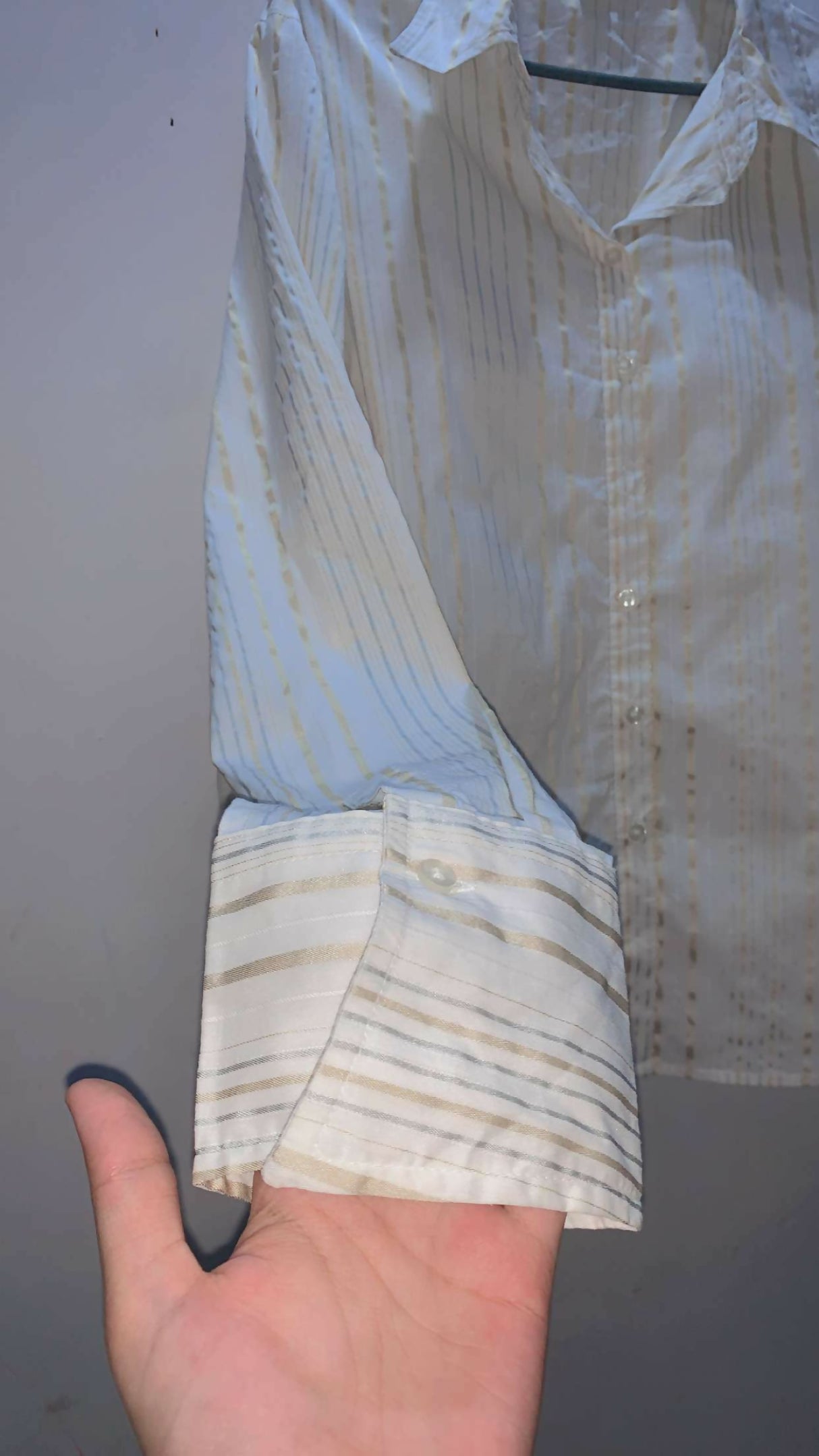 White and Golden Stylish Western Top | Women Tops & Shirts | Large | Preloved