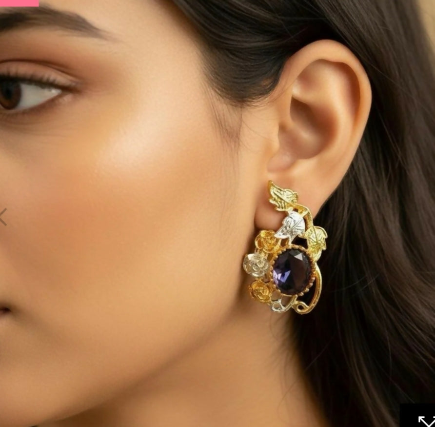 Oval flower tops for women-00291 | Women Jewelry | Earrings | Brand New