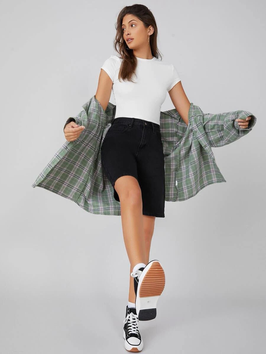 Buy SHEIN Basics Cap Sleeve Solid Crop Top in Pakistan