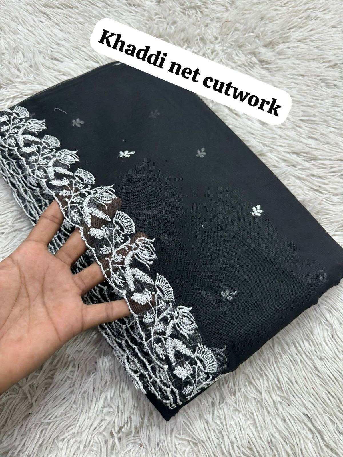 Khaadi Net Cutwork Dupattas | Women Accessories | Dupattas & Shawls | Size: 2.5 Yards | Brand New