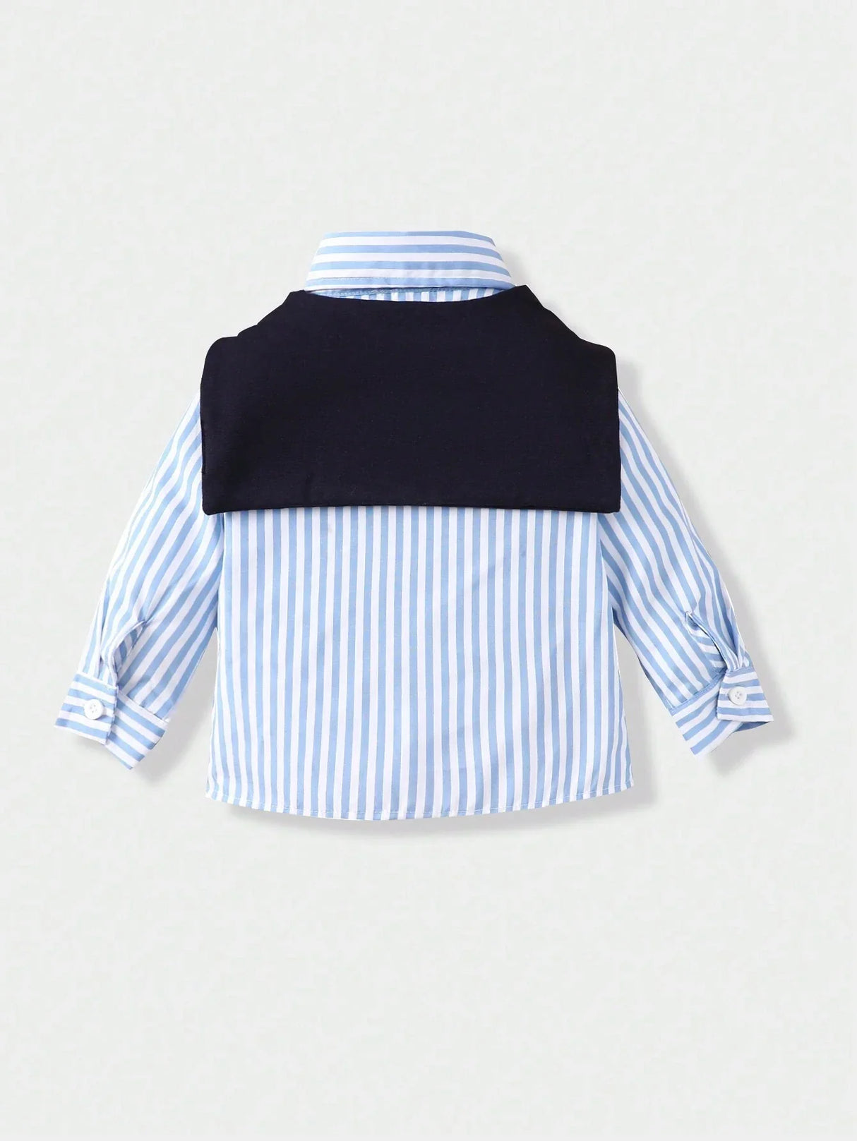Buy SHEIN Souflis Baby Boy's French Style Striped Shirt With Shawl Collar For Spring And Summer Vacation, Daily Leisure Look in Pakistan