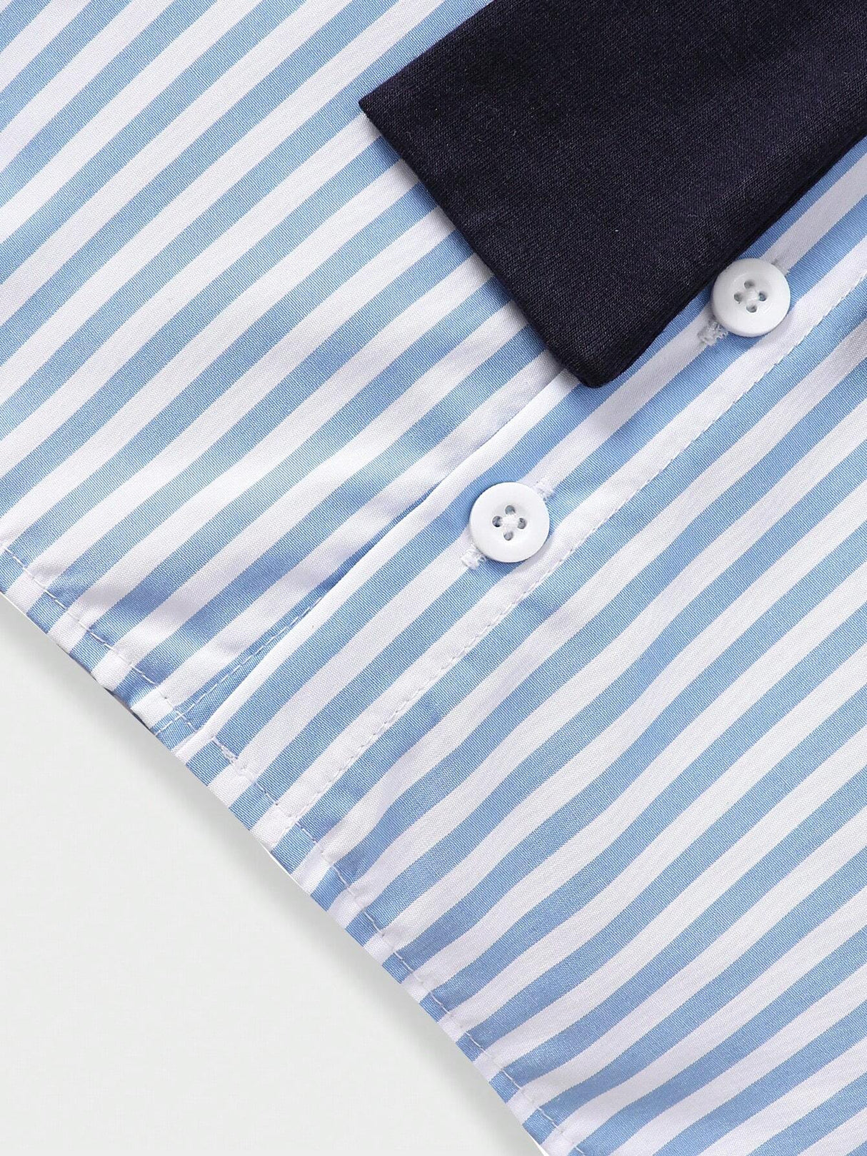 Buy SHEIN Souflis Baby Boy's French Style Striped Shirt With Shawl Collar For Spring And Summer Vacation, Daily Leisure Look in Pakistan