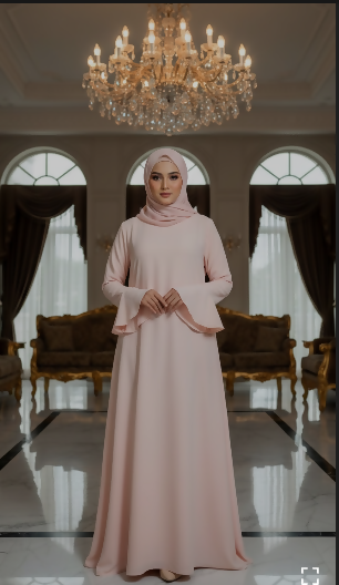 Peach Maxi Abaya | Bell Sleeves | Women Accessories | Large | Brand New