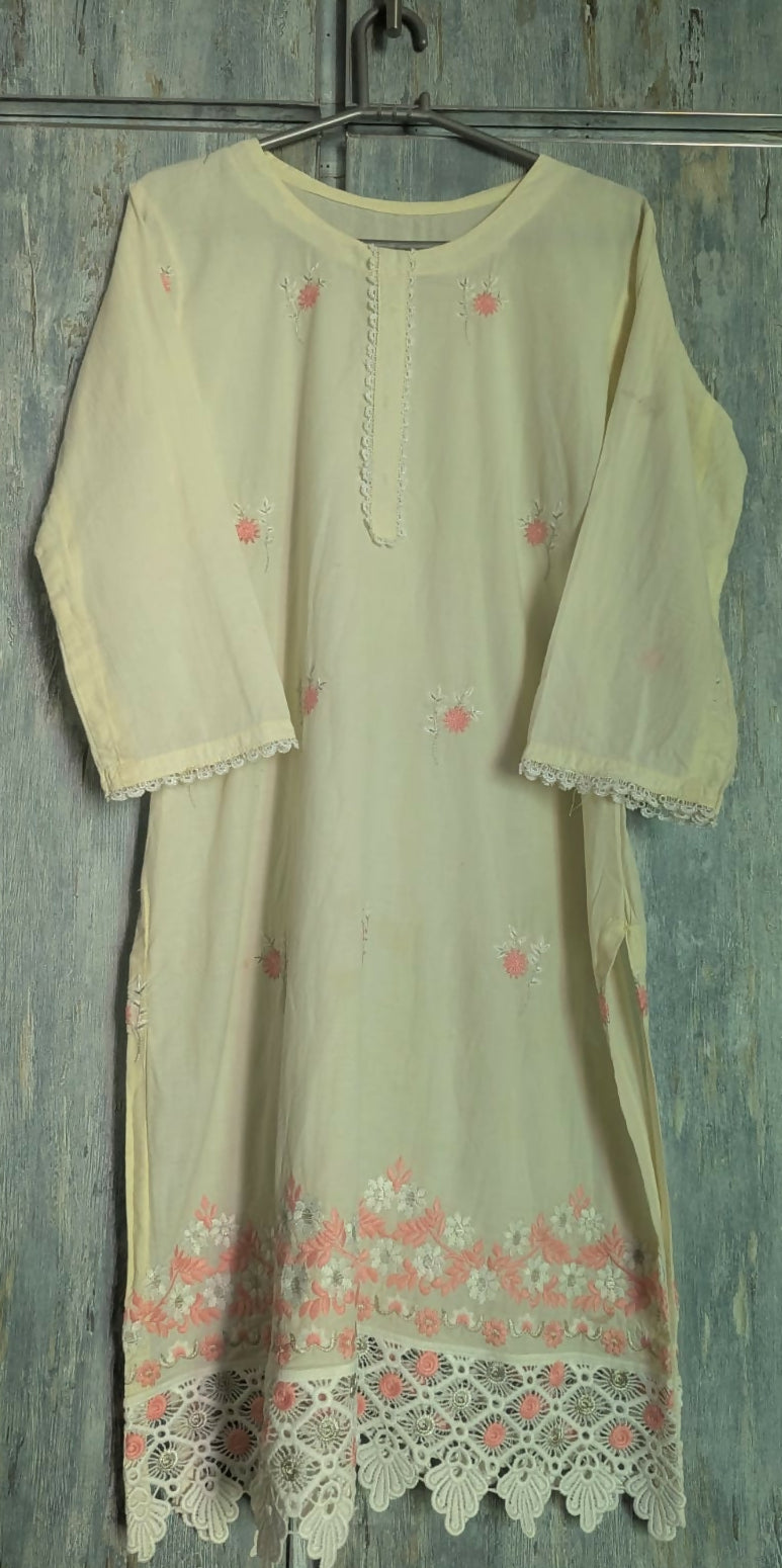 Light Yellow Kurta | Women Locally Made Kurta | Small | Worn Once