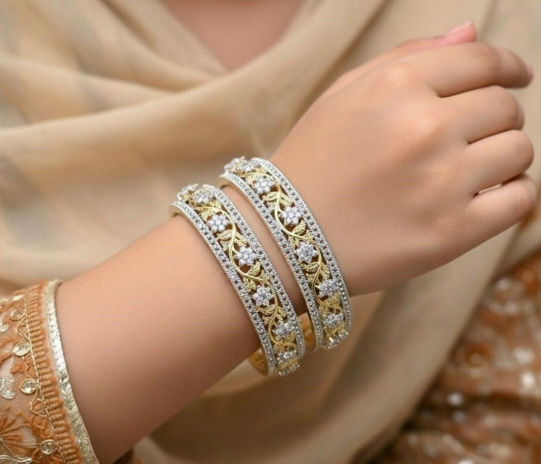 Round Flower Leaf Bangle Set-00018 | Women Jewelry | Bangles/Bracelets | Brand New