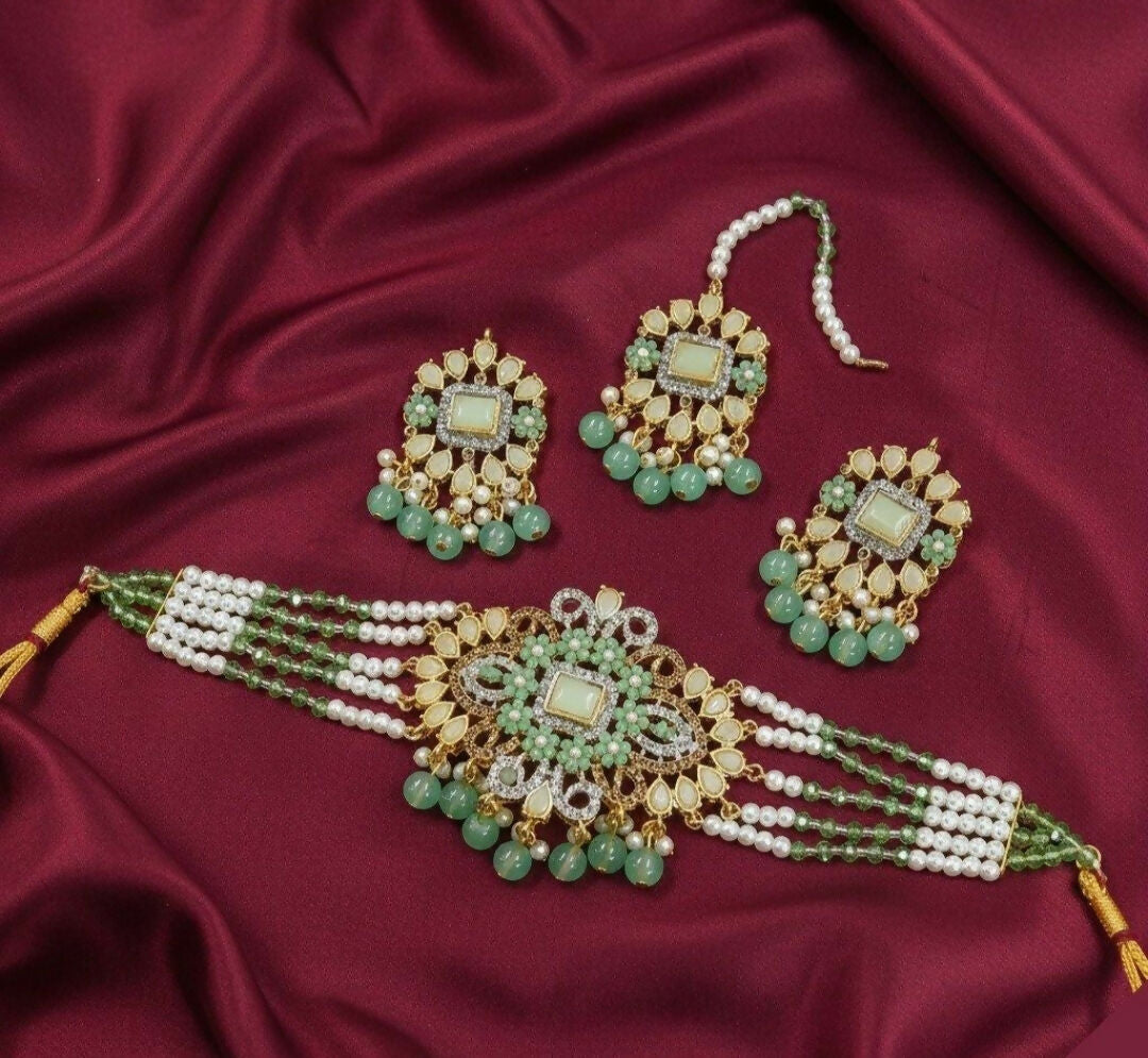 Flower/Tear Pearl Drop Choker Set-00259 | Women Jewelry | Wedding Jewelry & Sets | Brand New