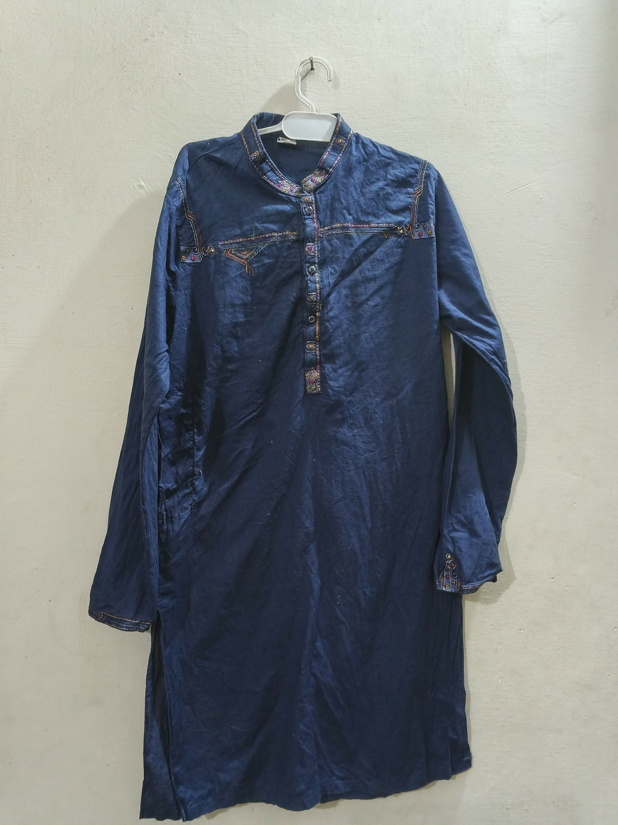 Blue Embroidered Kurta | Boys Shalwar Kameez | Size: 32 | Preloved