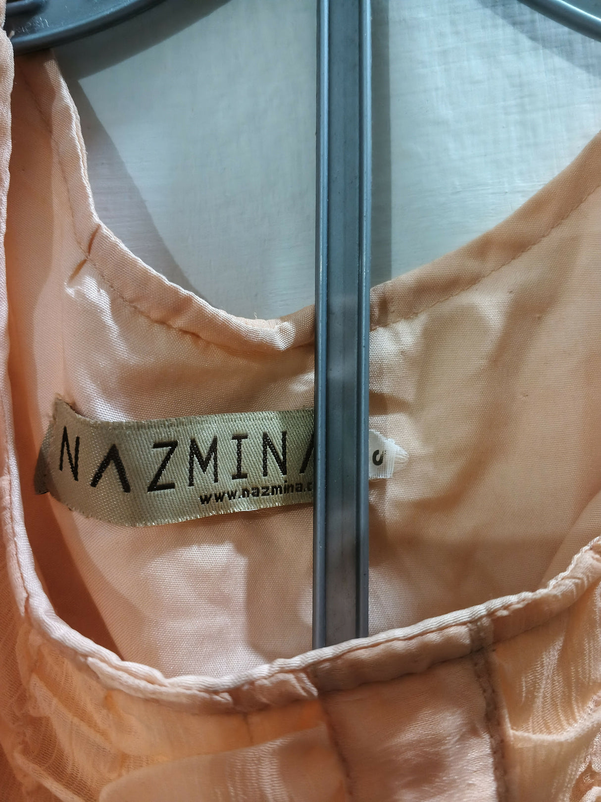 Nazmina | Peach Chiffon Top | Girls Tops and Shirts | Size: Small | Worn Once