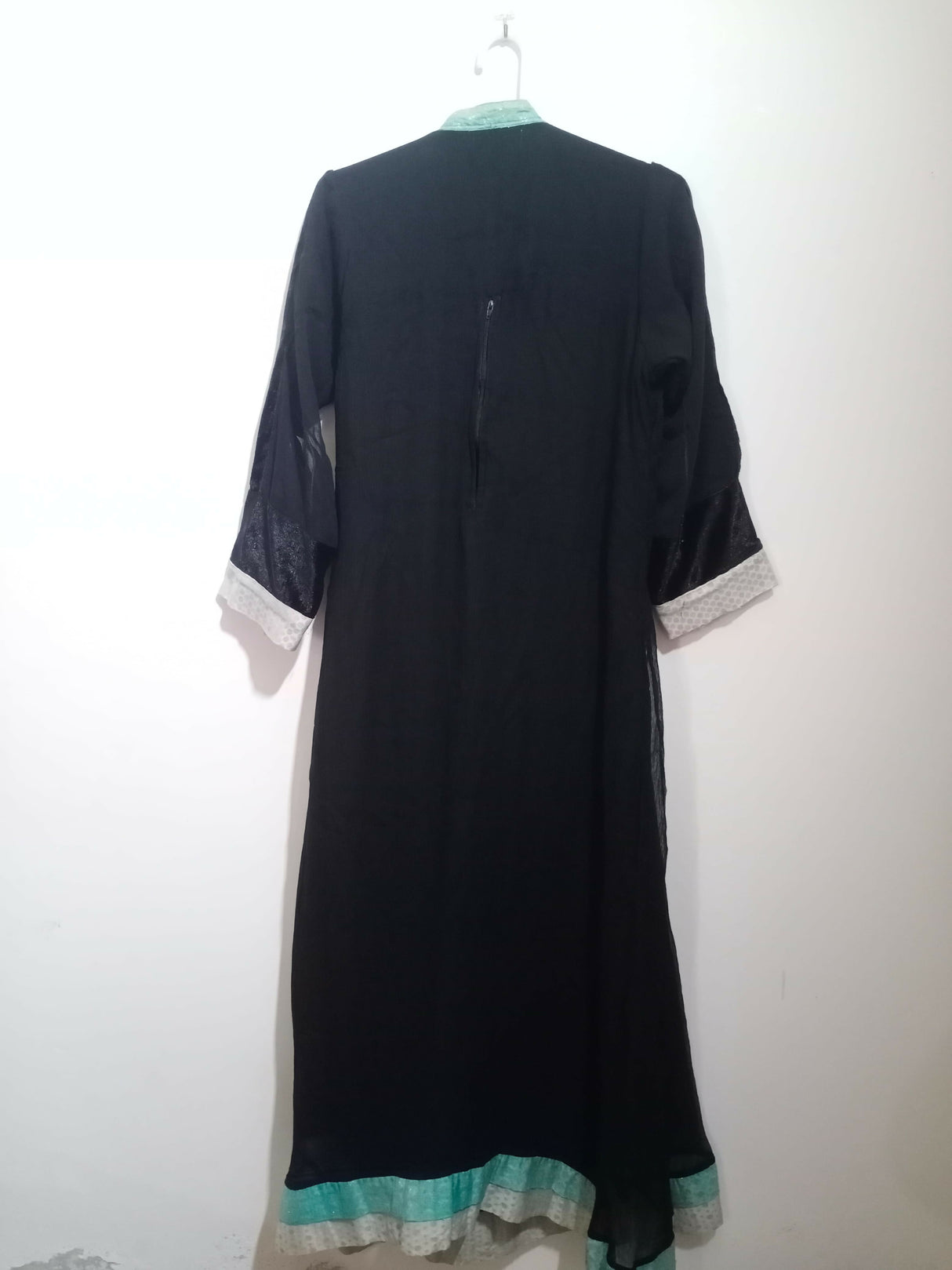 Black chiffon Long frock with velvet | Women Locally Made Formals | Large | Preloved
