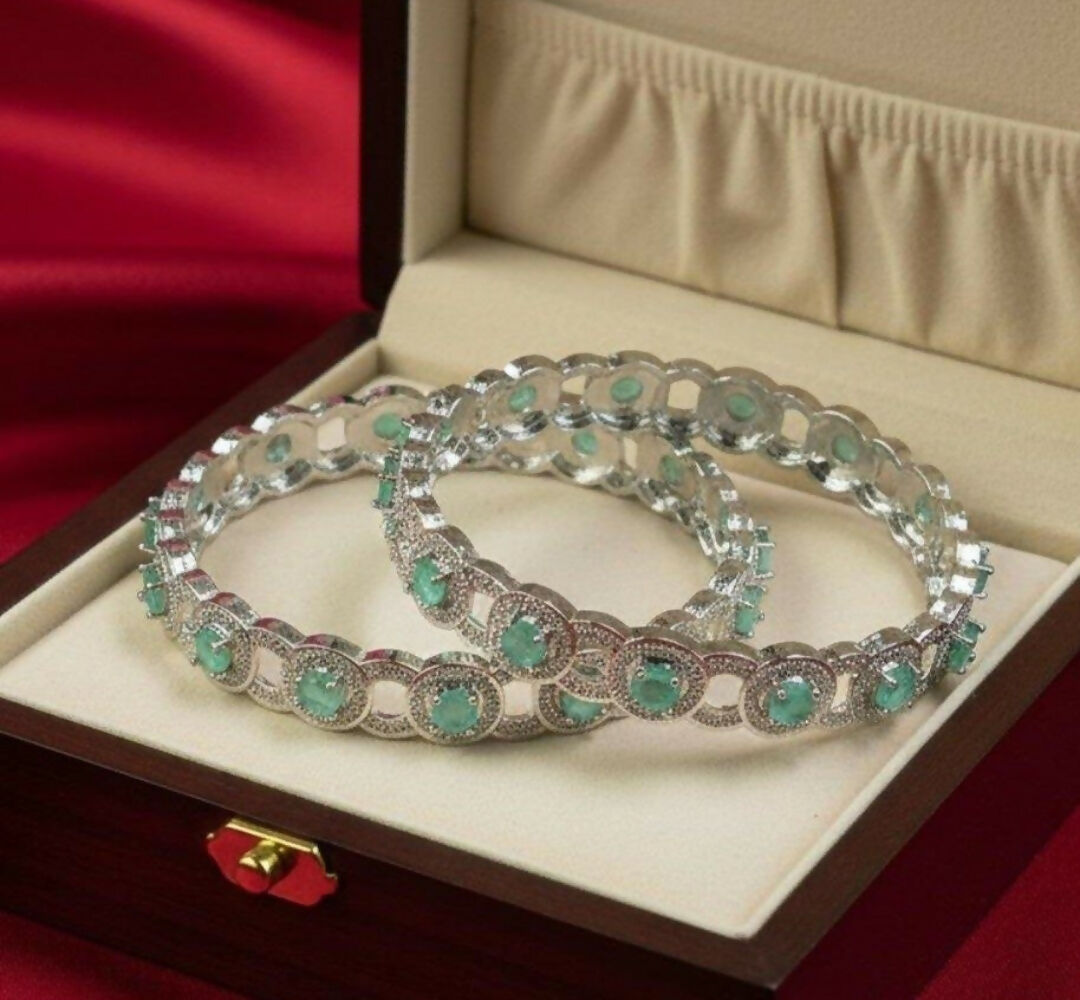 Round Stone Linked Bangle Set-00010 | Women Jewelry | Bangles/Bracelets | Brand New