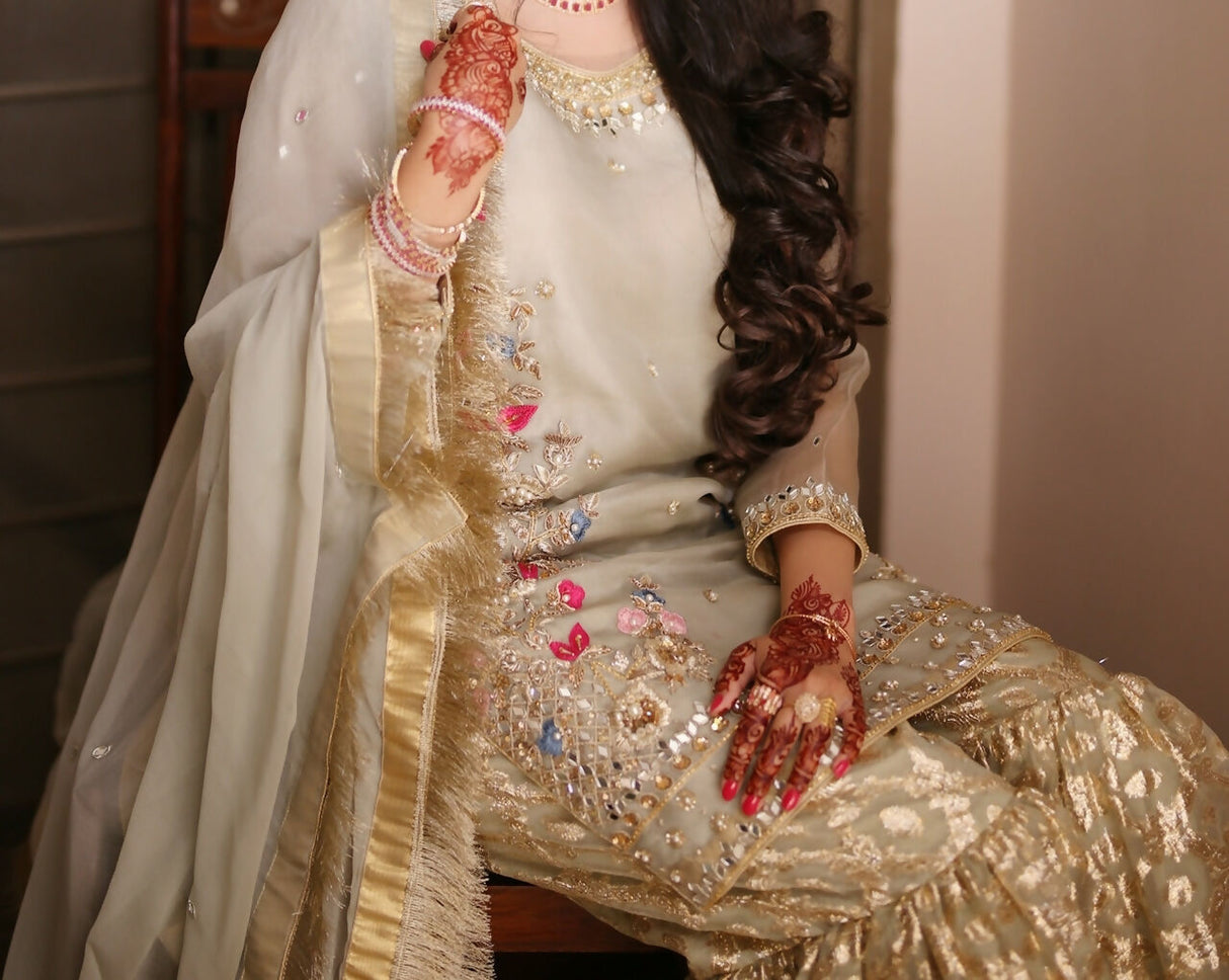 Fancy Gharara Set | Women Locally Made Formals | Small | Worn Once