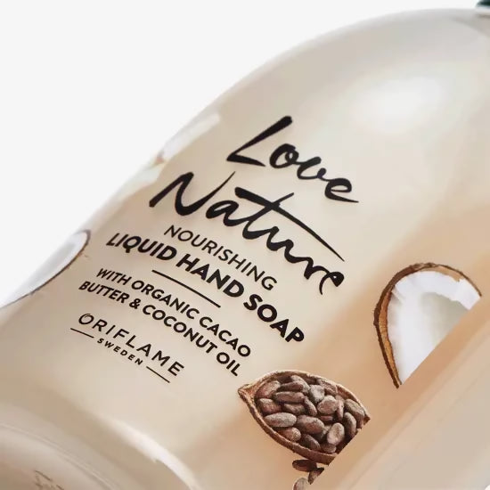 Oriflame | Love Nature Nourishing Liquid Hand Soap With Organic Cacao Butter & Coconut Oil | Women Beauty Skincare | Brand New
