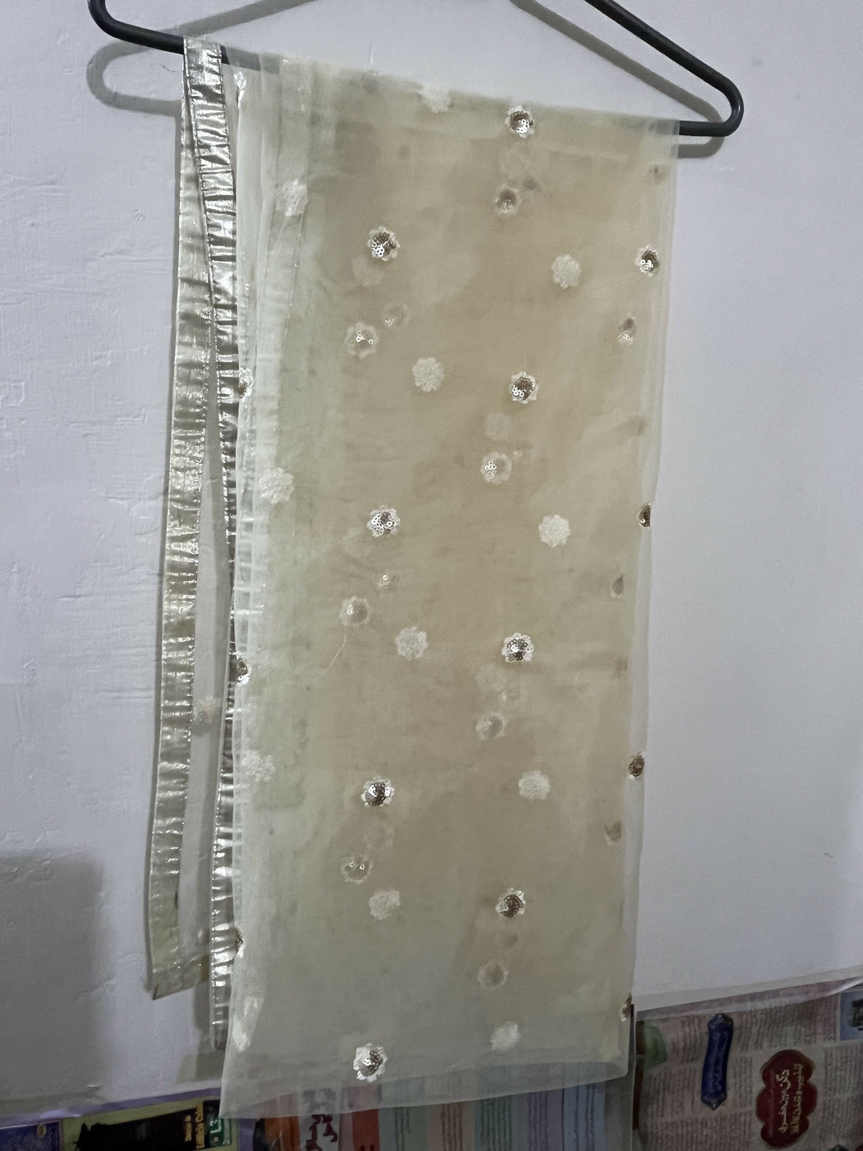 Shaposh | Off White Fully Embroidered 3-PC | Women Branded Formals | Large | New