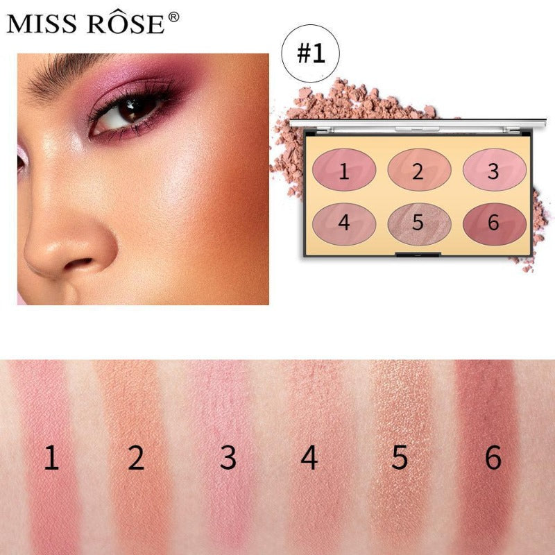 Buy Miss Rose 6 color blush (new) in Pakistan